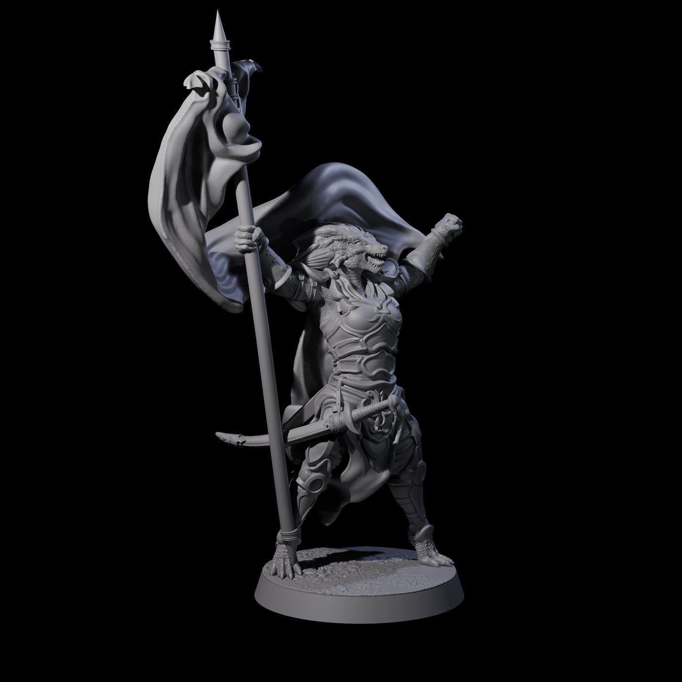 Valiant Dragonborn Crusader G Miniature for Dungeons and Dragons, Pathfinder or other TTRPGs