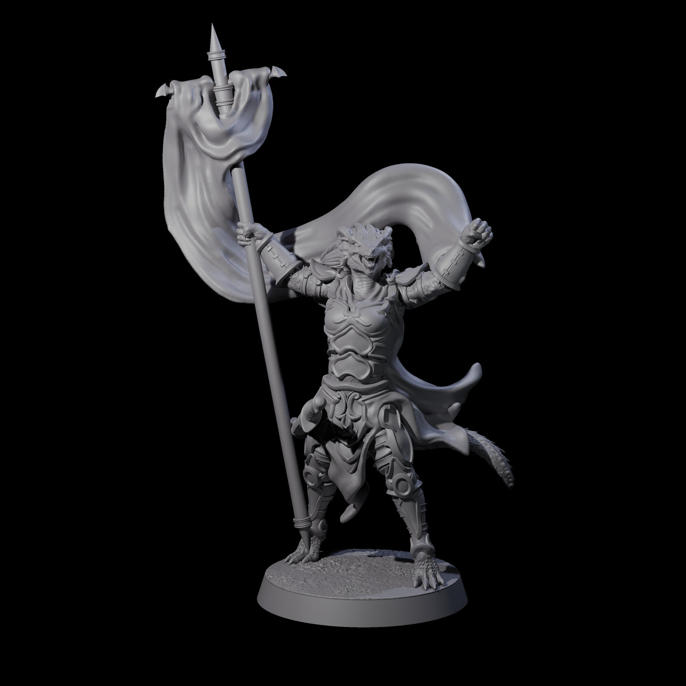 Valiant Dragonborn Crusader G Miniature for Dungeons and Dragons, Pathfinder or other TTRPGs