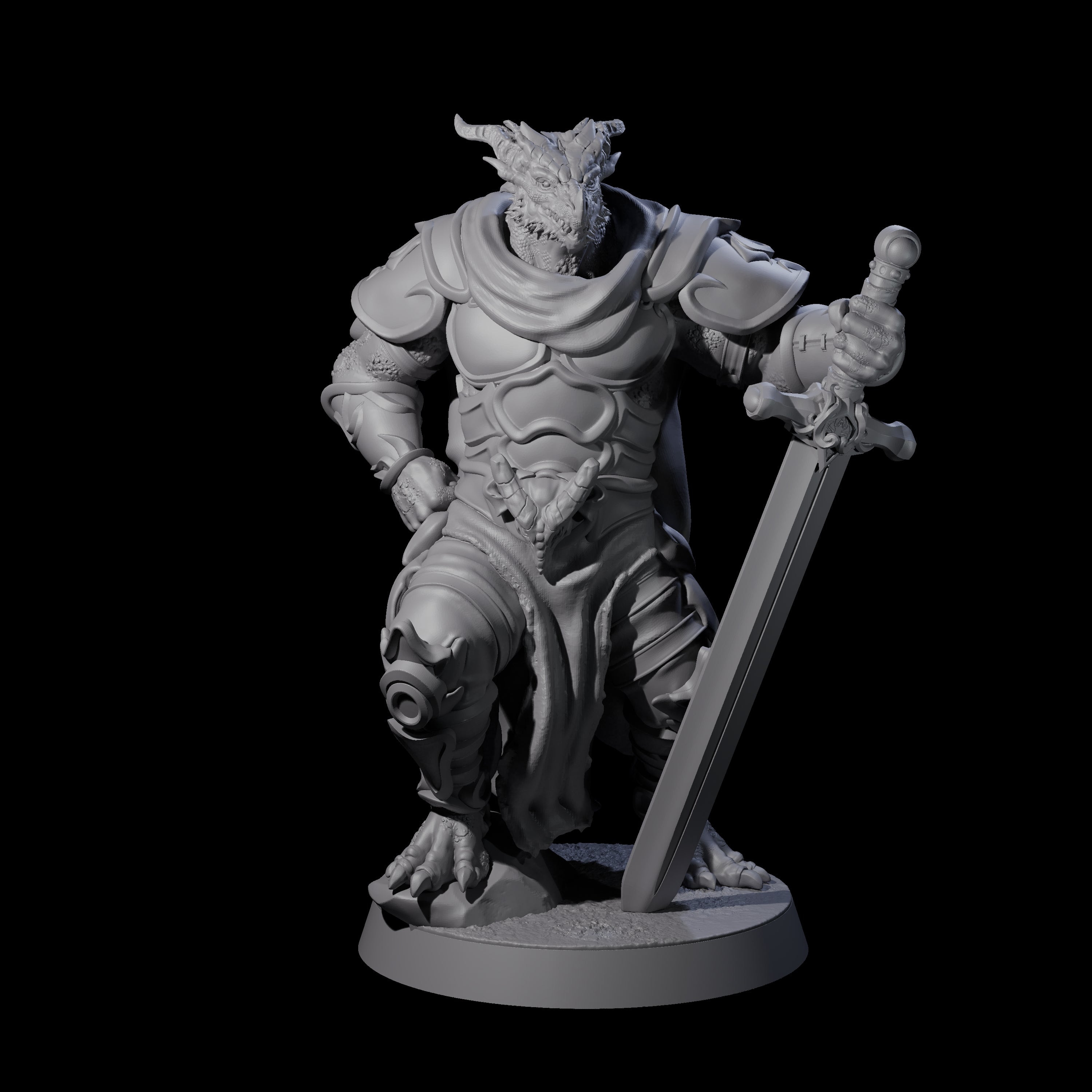Valiant Dragonborn Crusader H Miniature for Dungeons and Dragons, Pathfinder or other TTRPGs