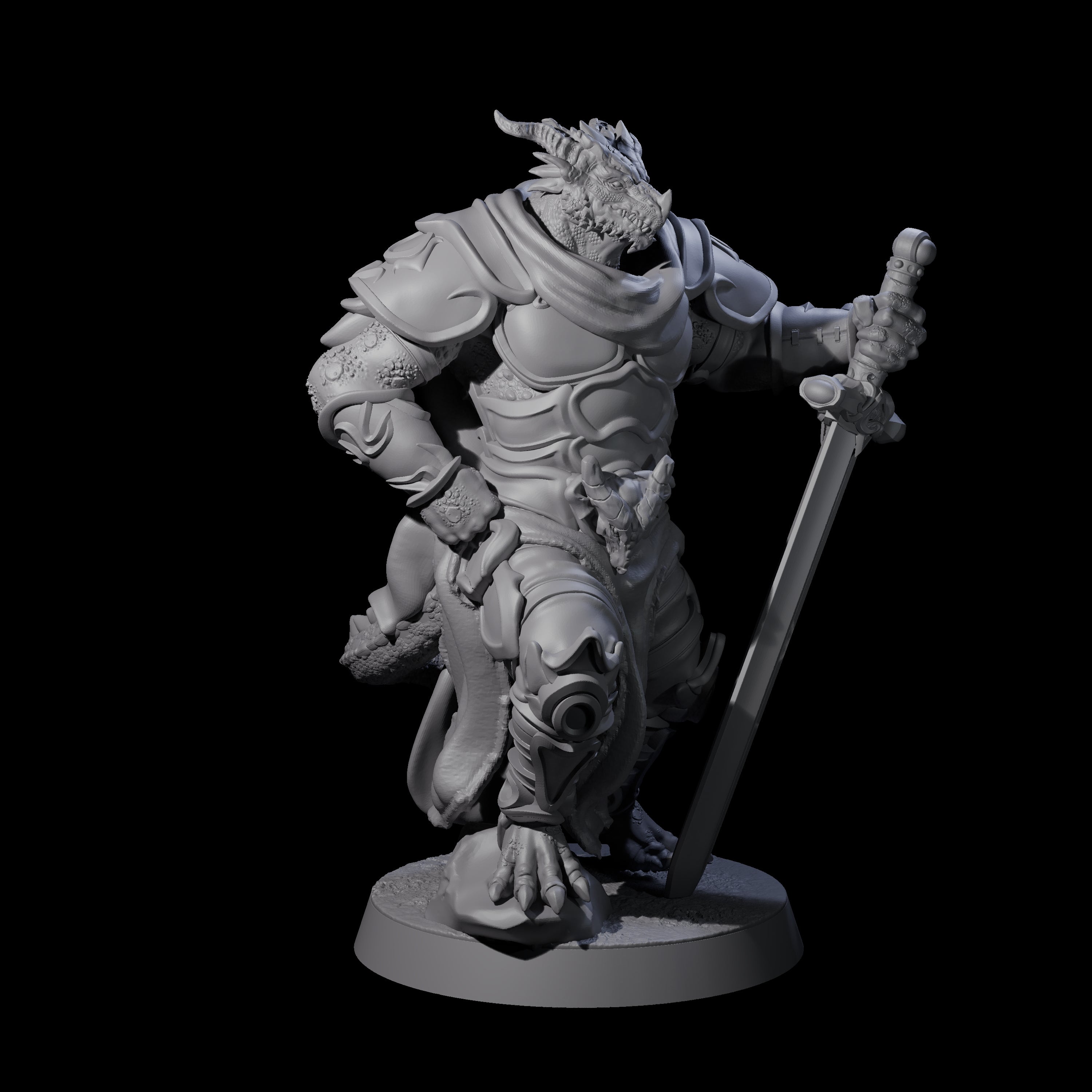 Valiant Dragonborn Crusader H Miniature for Dungeons and Dragons, Pathfinder or other TTRPGs