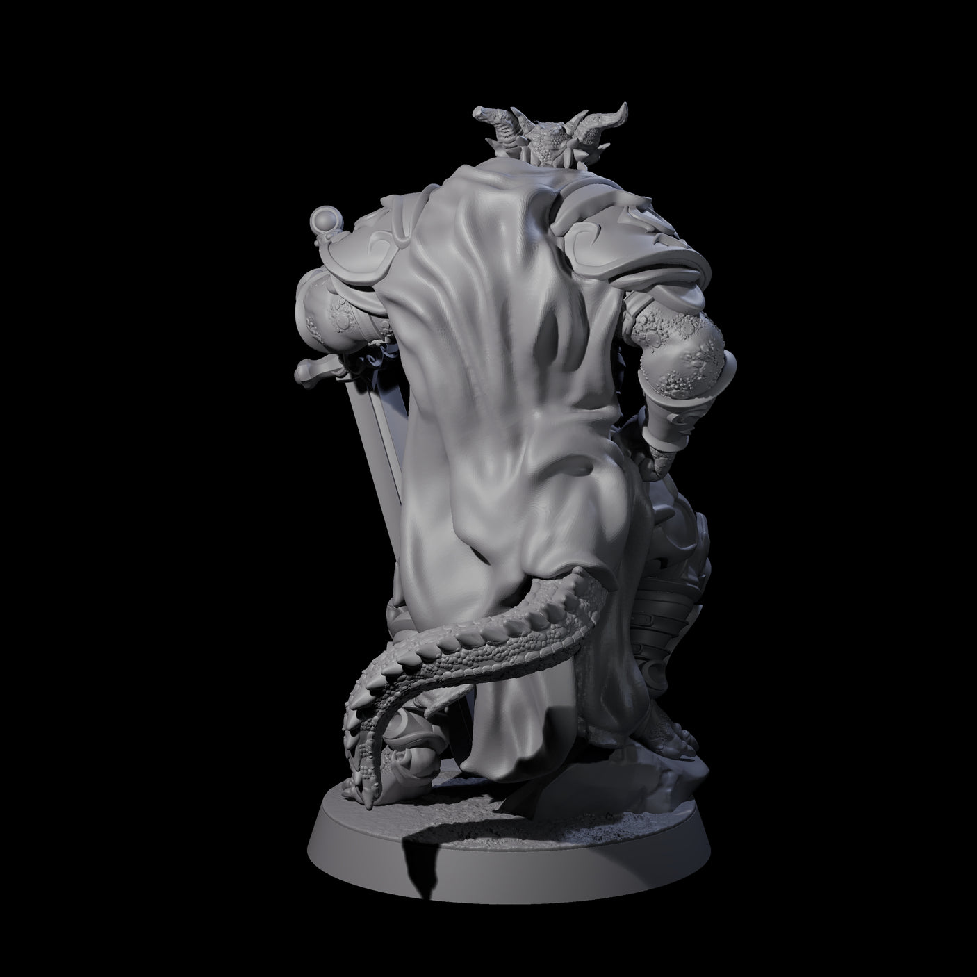 Valiant Dragonborn Crusader H Miniature for Dungeons and Dragons, Pathfinder or other TTRPGs