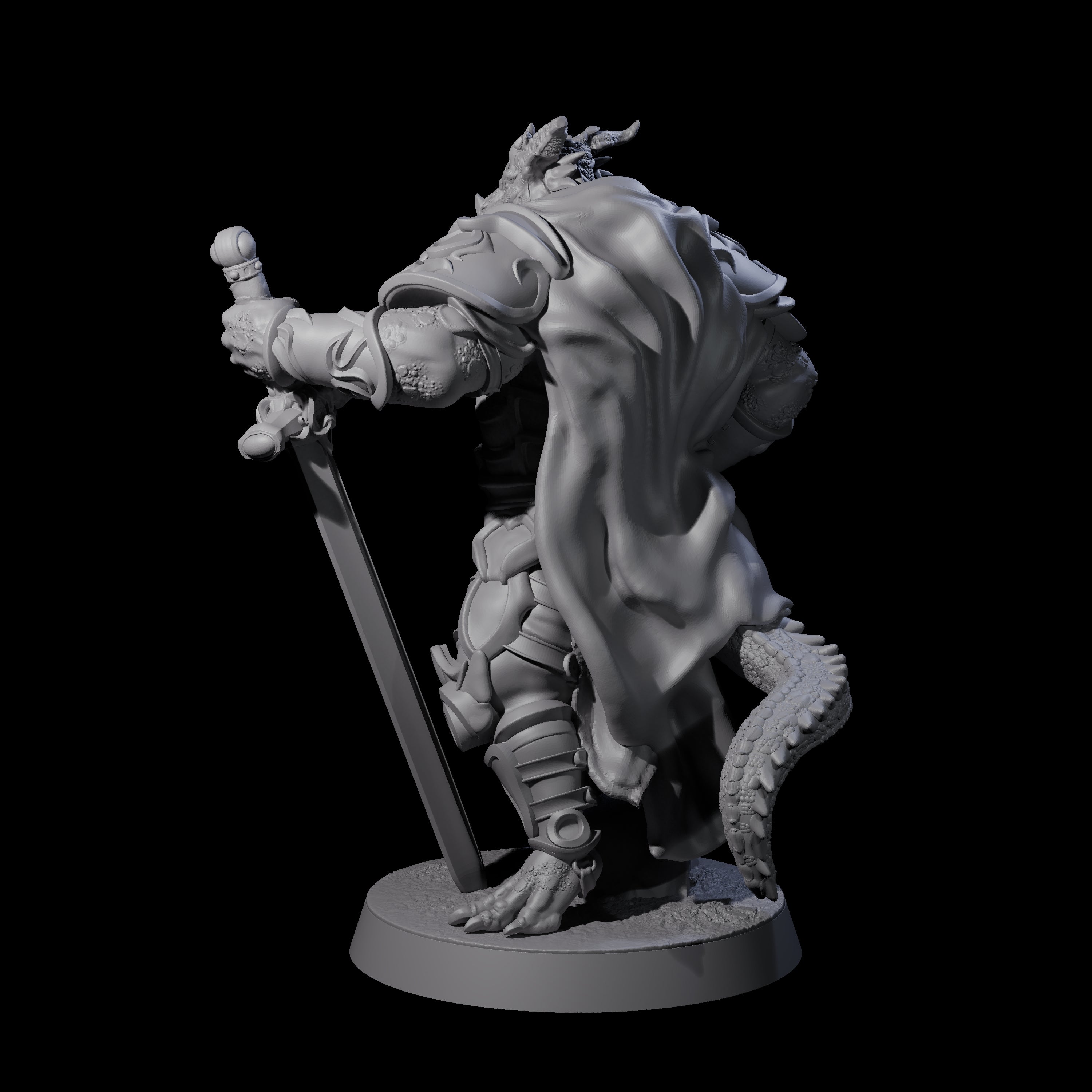 Valiant Dragonborn Crusader H Miniature for Dungeons and Dragons, Pathfinder or other TTRPGs