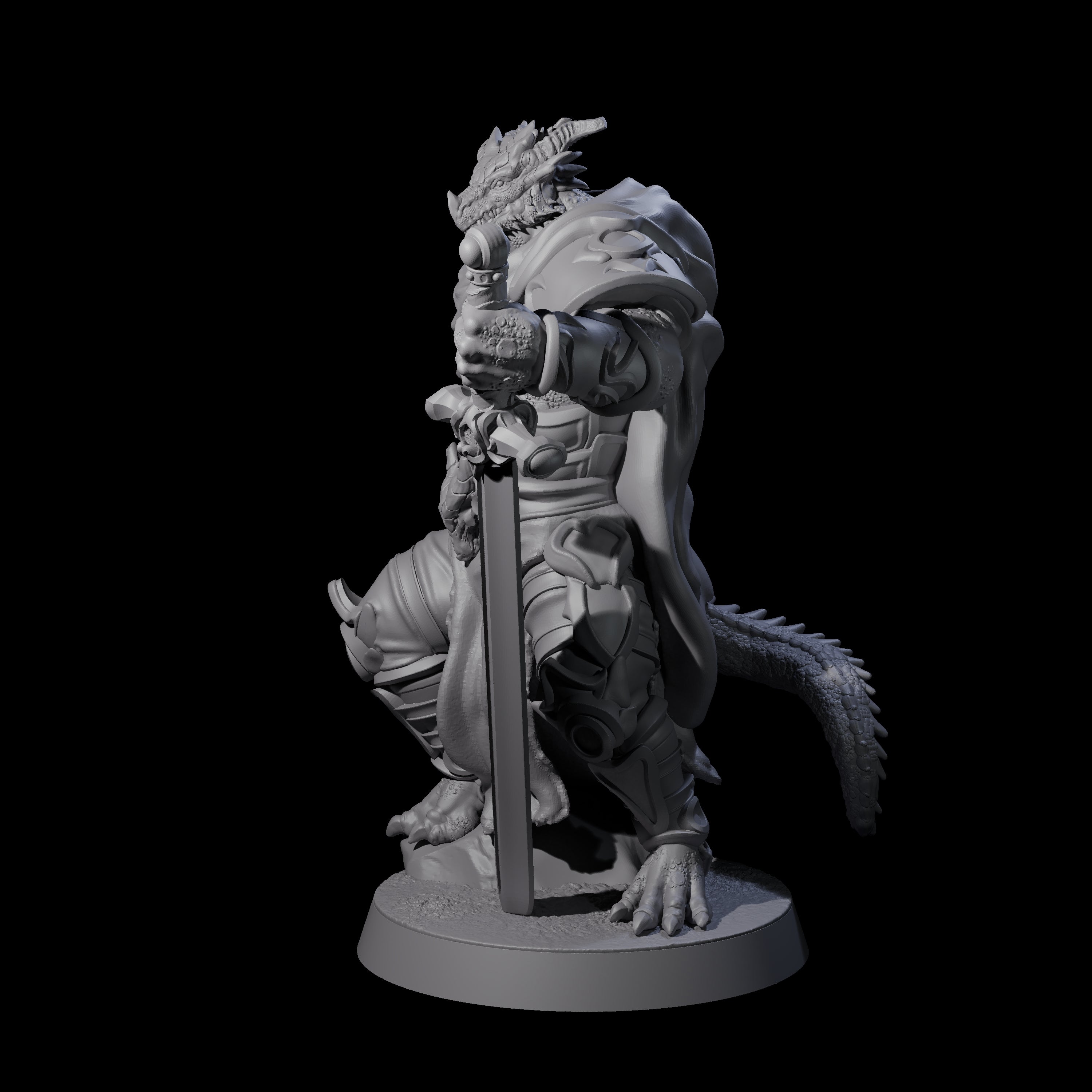 Valiant Dragonborn Crusader H Miniature for Dungeons and Dragons, Pathfinder or other TTRPGs