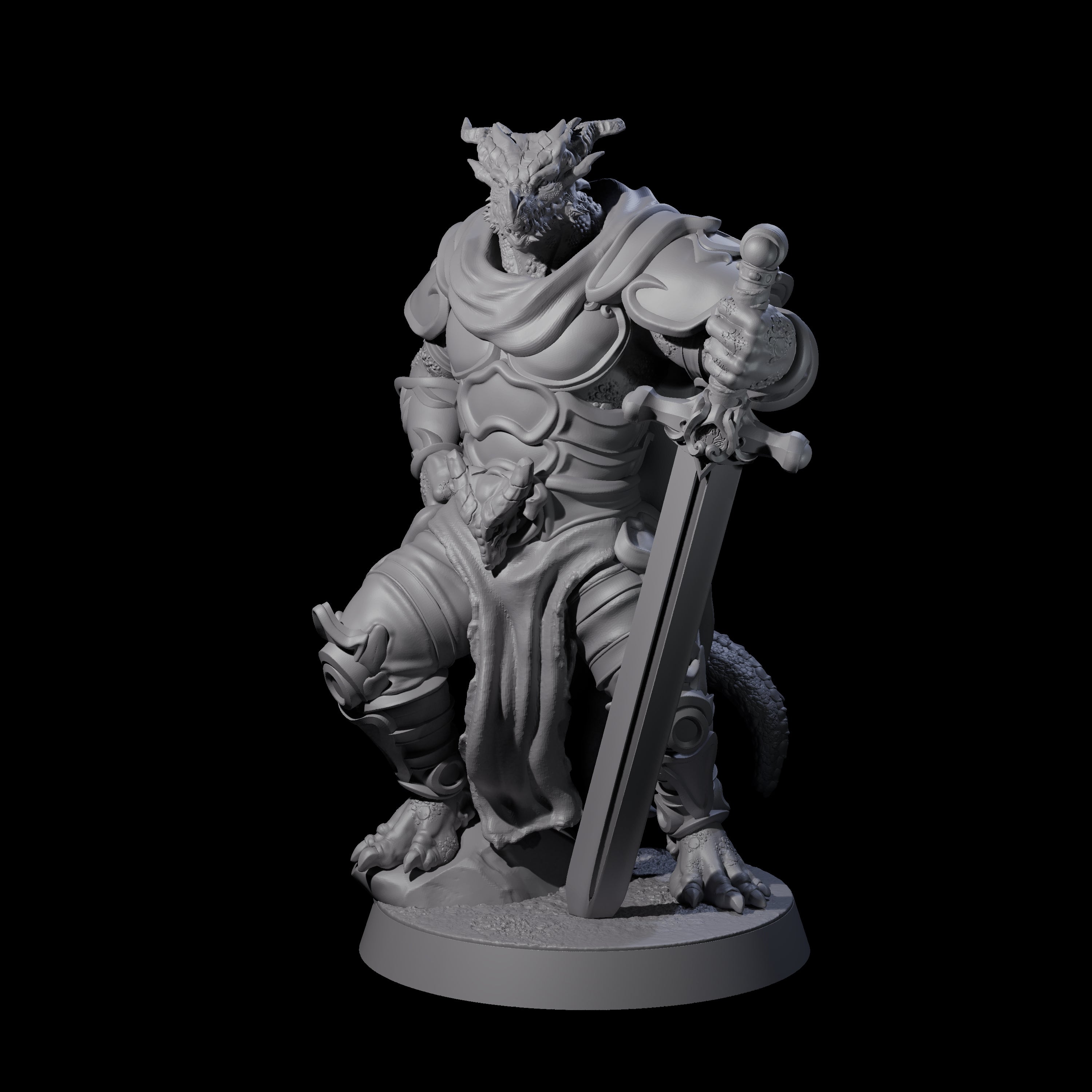 Valiant Dragonborn Crusader H Miniature for Dungeons and Dragons, Pathfinder or other TTRPGs