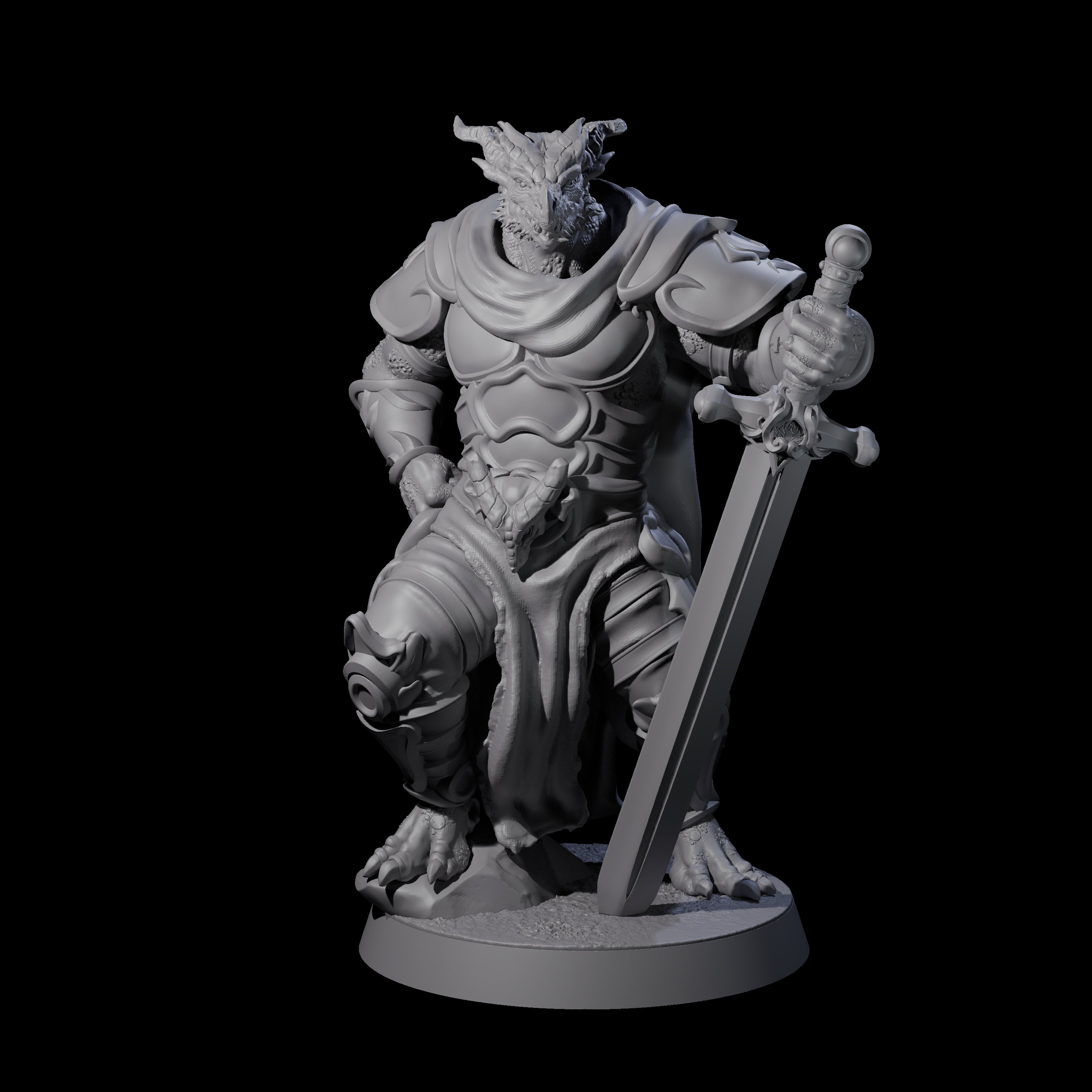 Valiant Dragonborn Crusader H Miniature for Dungeons and Dragons, Pathfinder or other TTRPGs