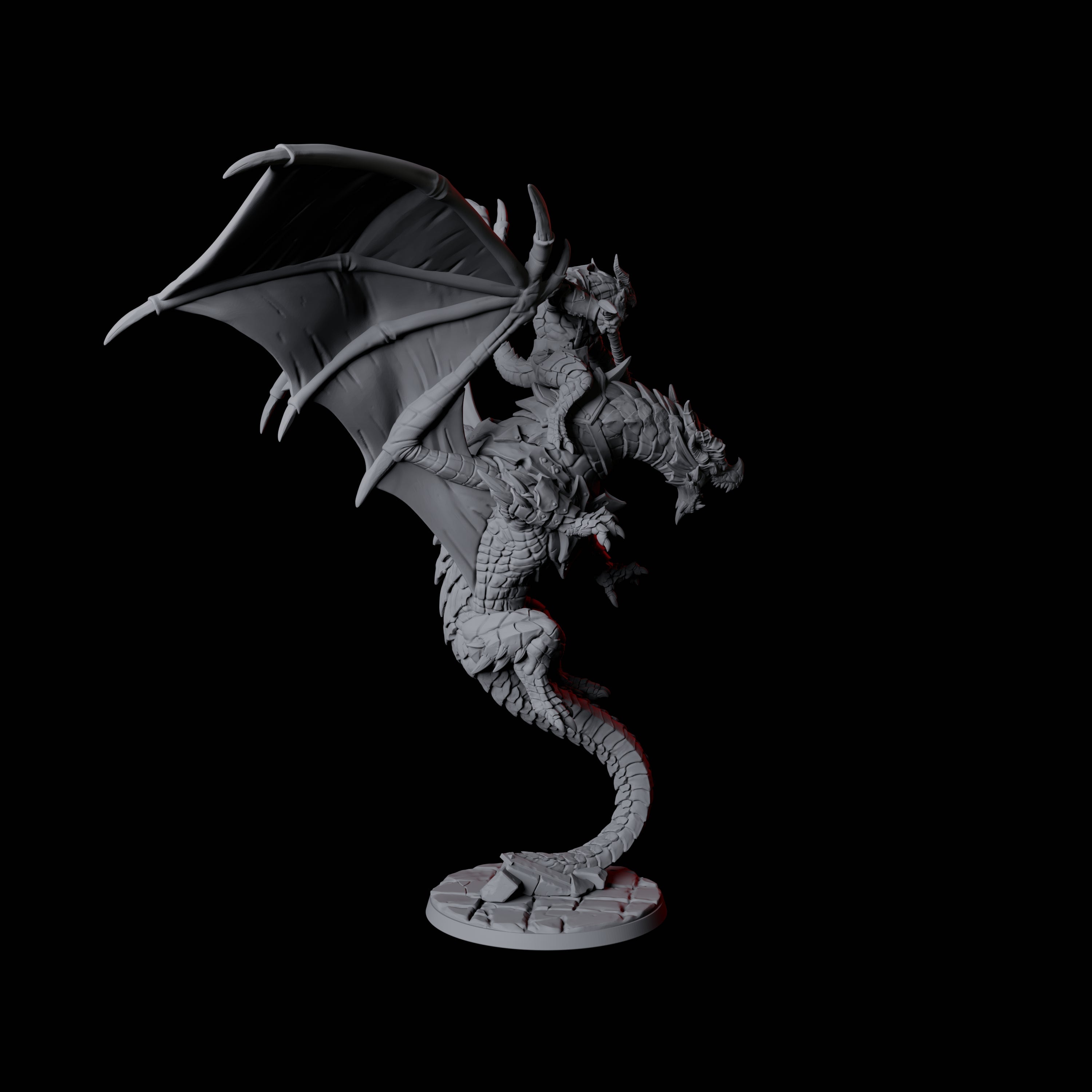 Valiant Dragonborn Warriors Riding Dragon A Miniature for Dungeons and Dragons, Pathfinder or other TTRPGs