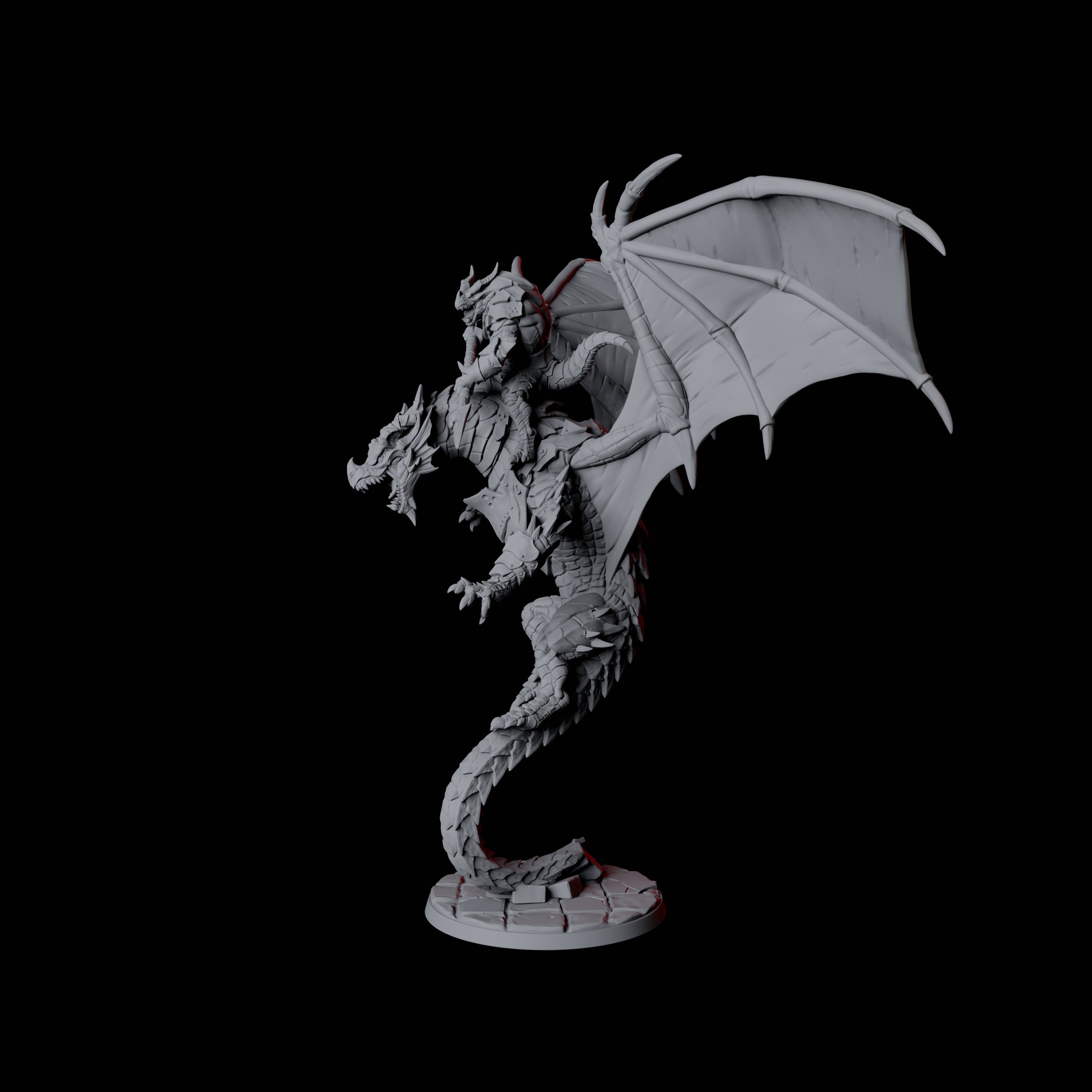 Valiant Dragonborn Warriors Riding Dragon A Miniature for Dungeons and Dragons, Pathfinder or other TTRPGs