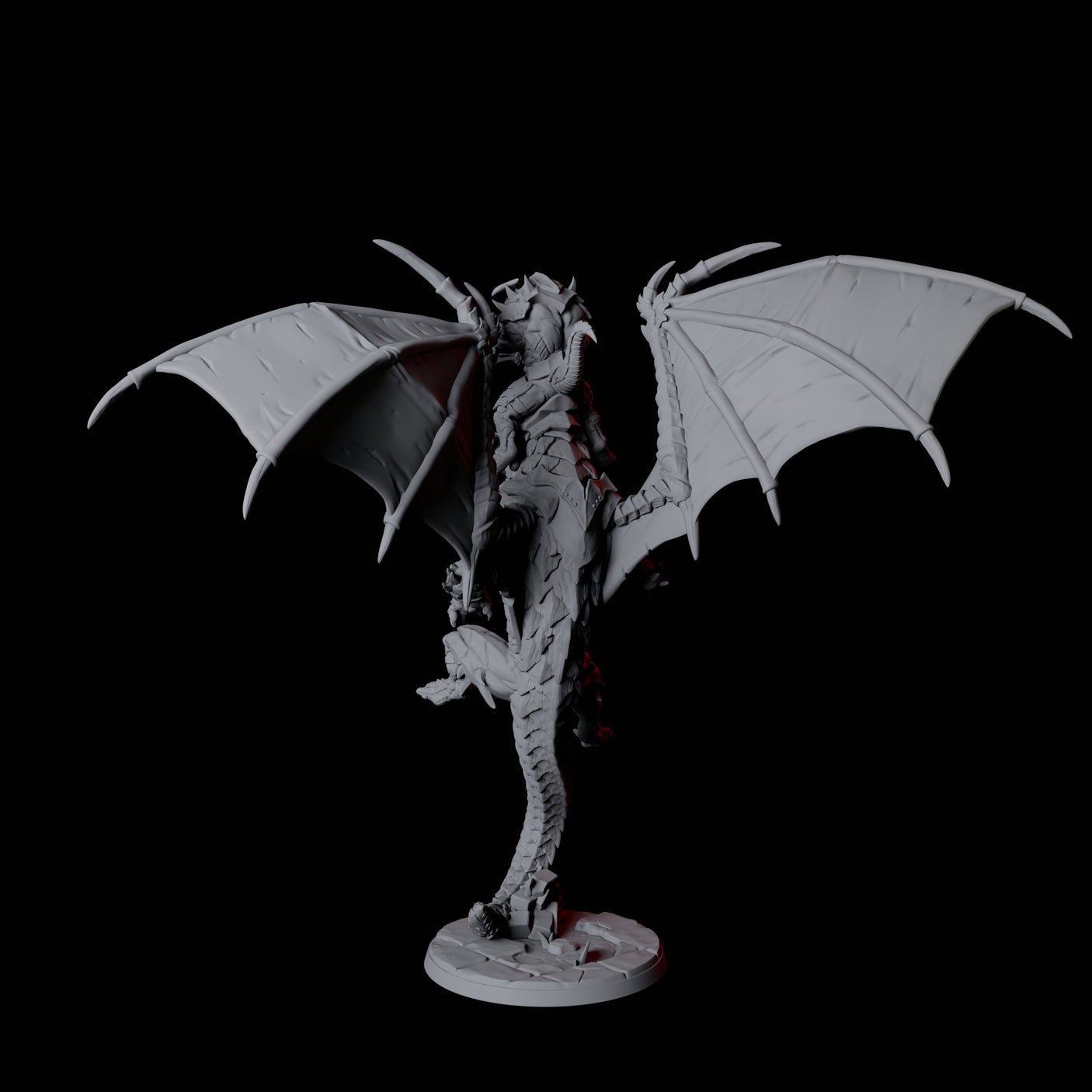Valiant Dragonborn Warriors Riding Dragon C Miniature for Dungeons and Dragons, Pathfinder or other TTRPGs