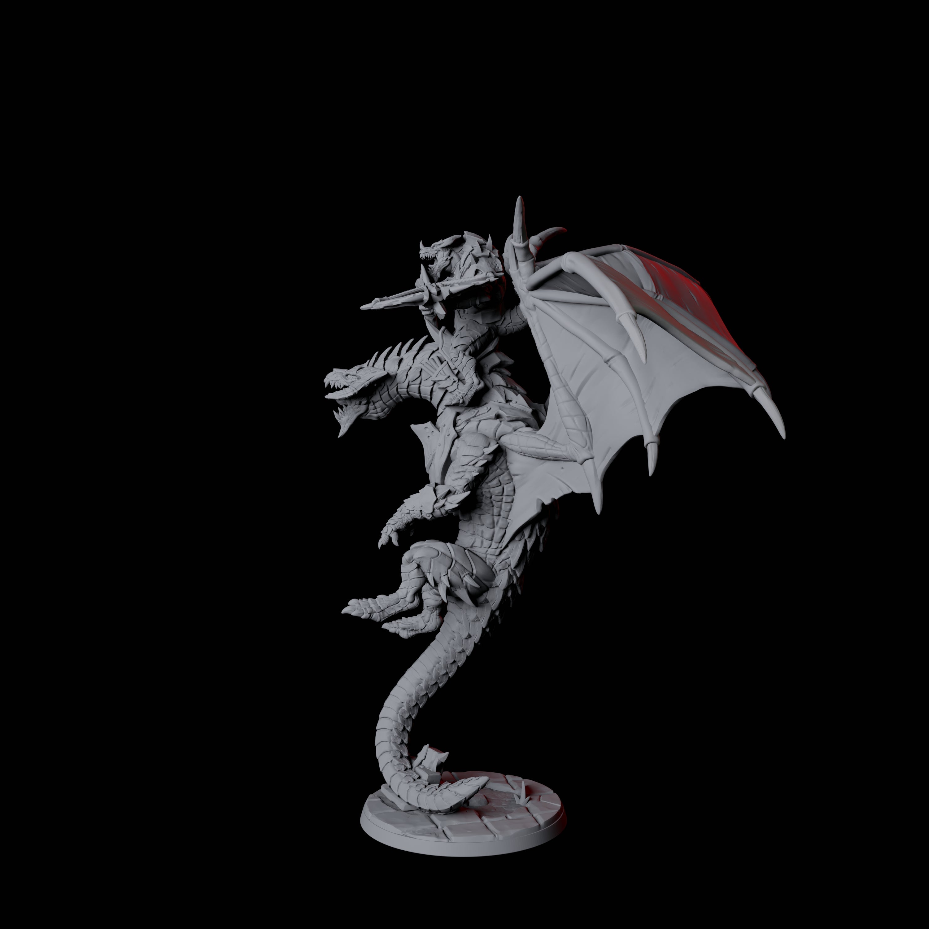 Valiant Dragonborn Warriors Riding Dragon C Miniature for Dungeons and Dragons, Pathfinder or other TTRPGs