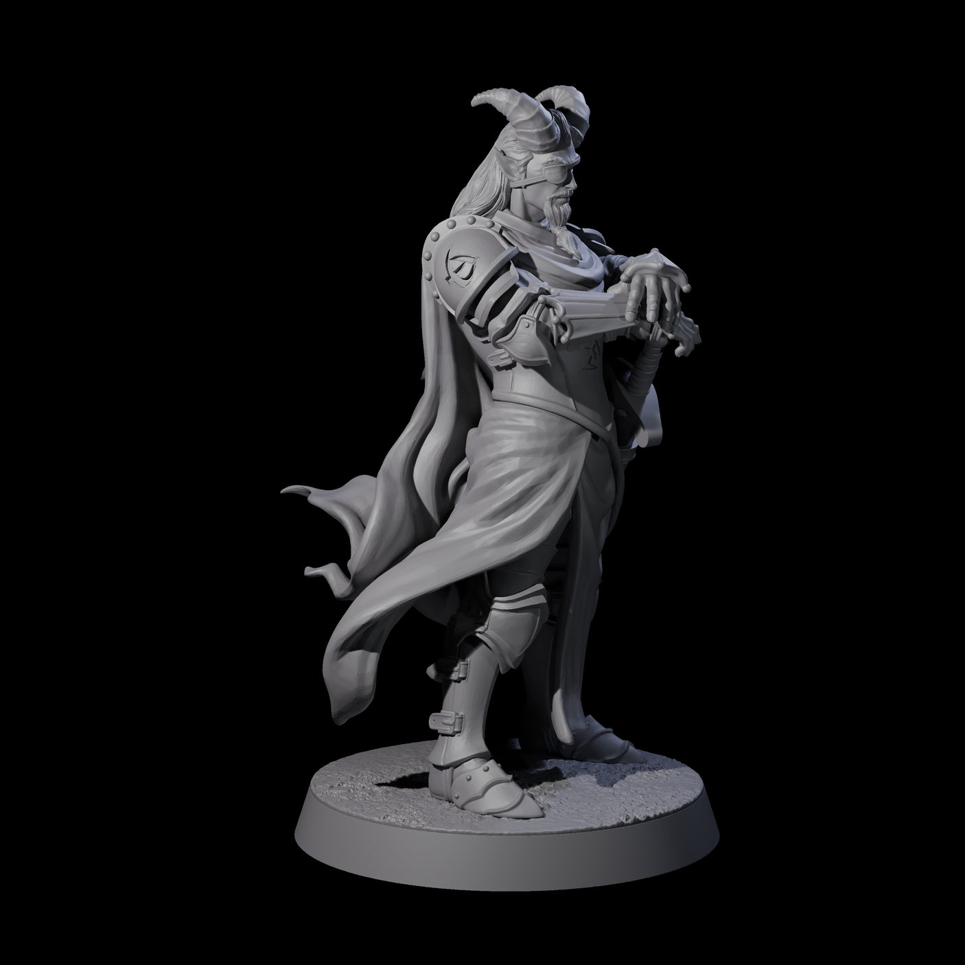 Valiant Tiefling Knight C Miniature for Dungeons and Dragons, Pathfinder or other TTRPGs