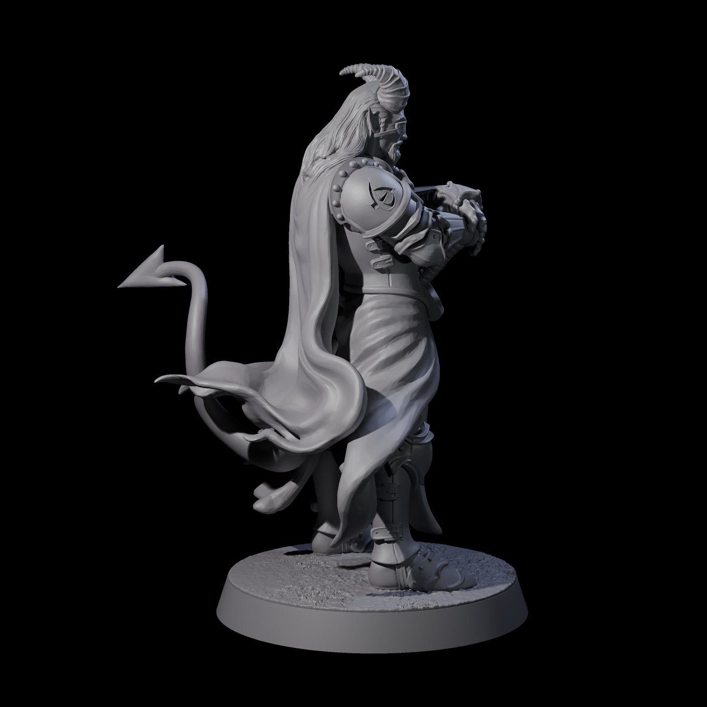 Valiant Tiefling Knight C Miniature for Dungeons and Dragons, Pathfinder or other TTRPGs