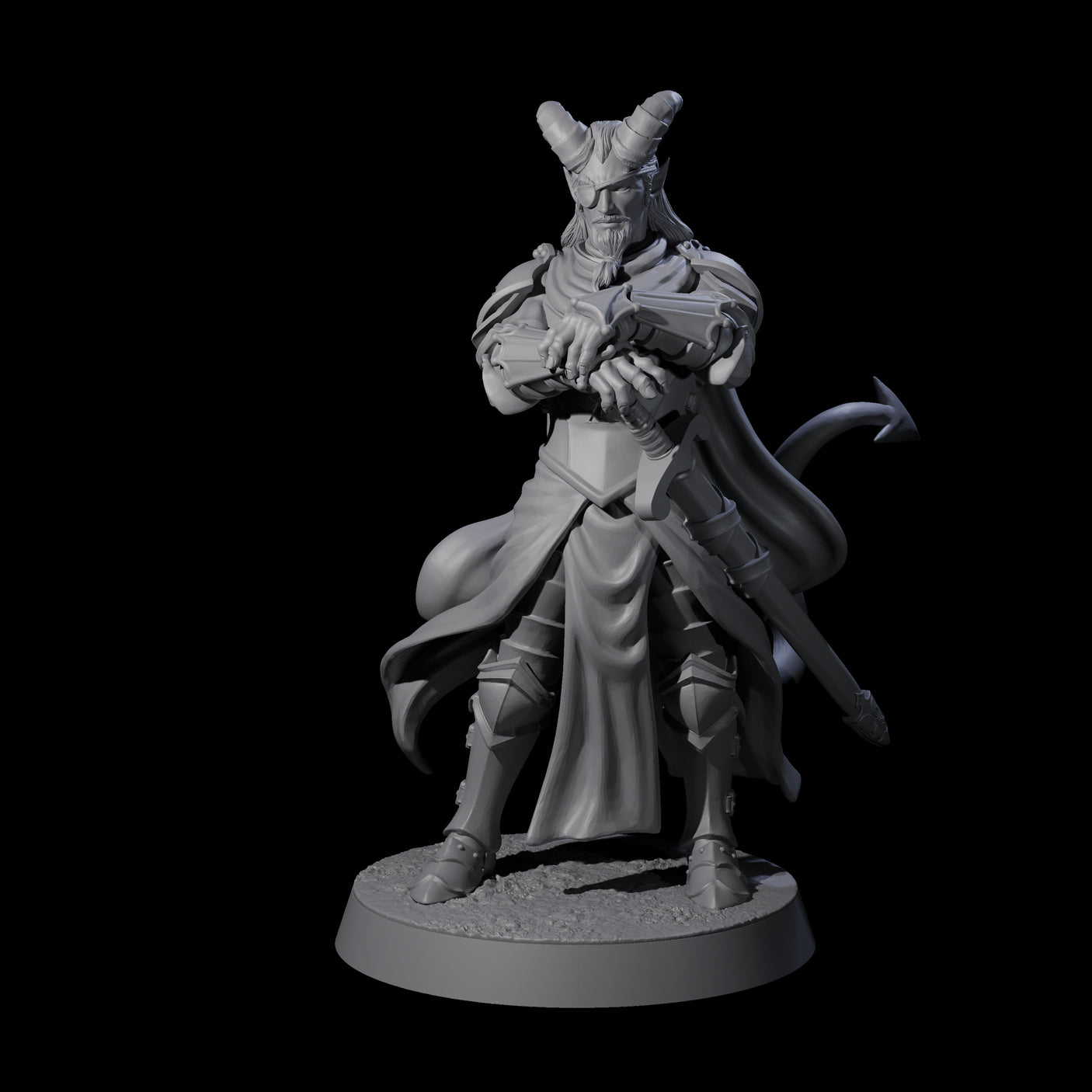 Valiant Tiefling Knights Miniature for Dungeons and Dragons, Pathfinder or other TTRPGs