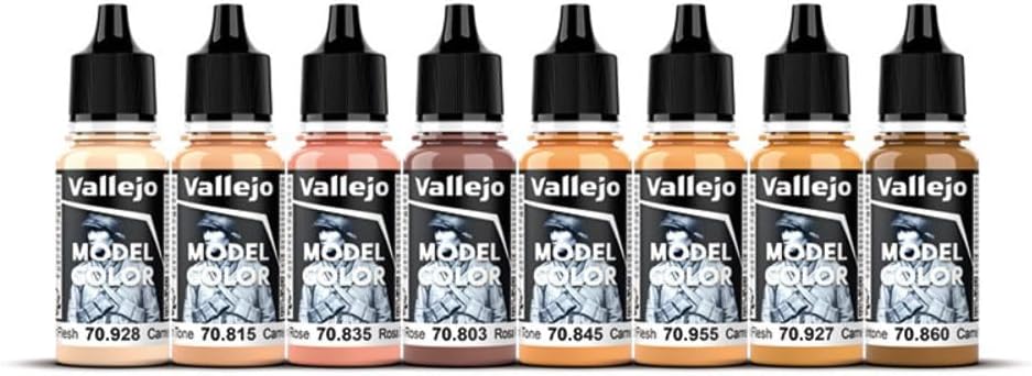 Vallejo Acrylic Paint 8 Skin Colours Collection Miniature for Dungeons and Dragons, Pathfinder or other TTRPGs