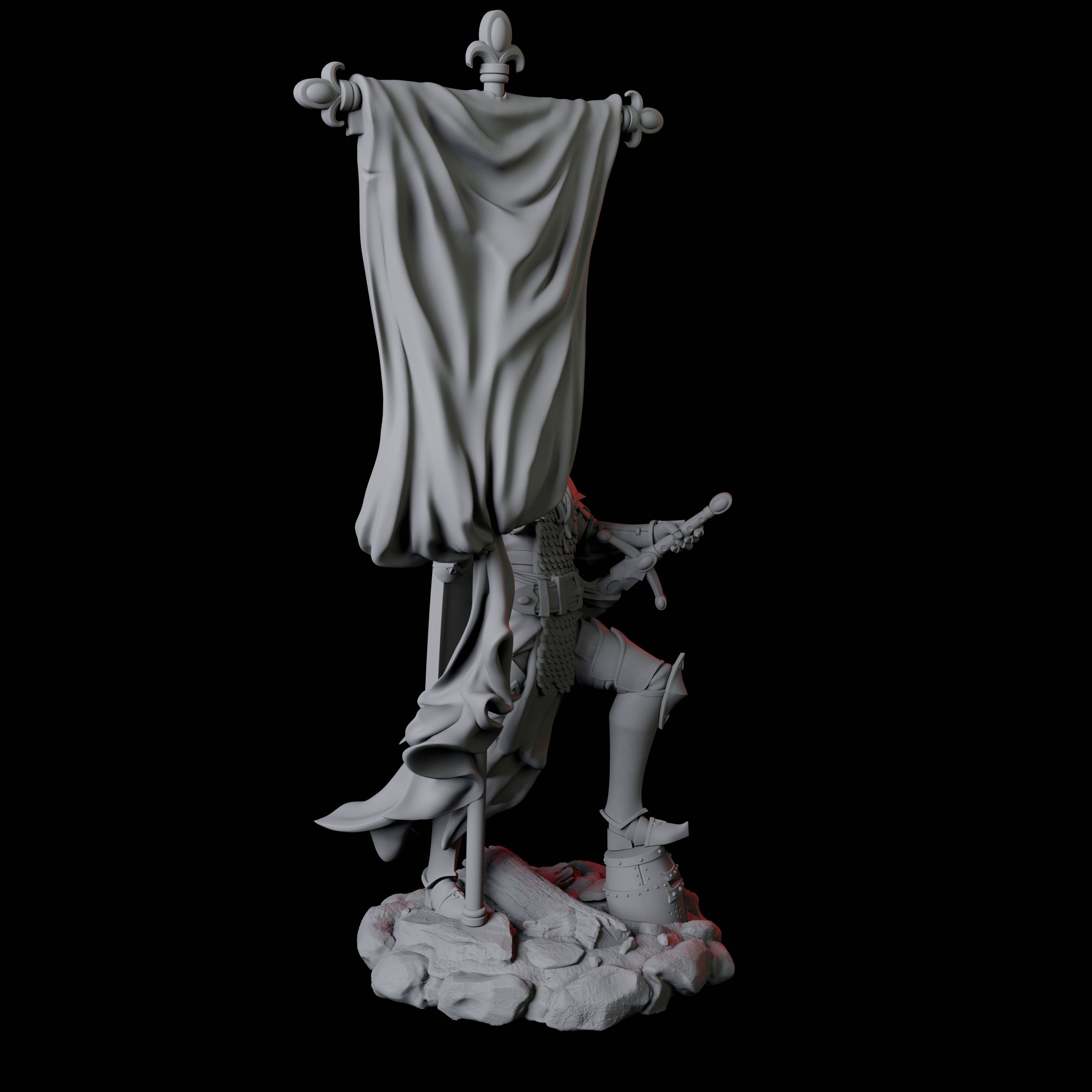 Valorous Fighter Miniature for Dungeons and Dragons, Pathfinder or other TTRPGs