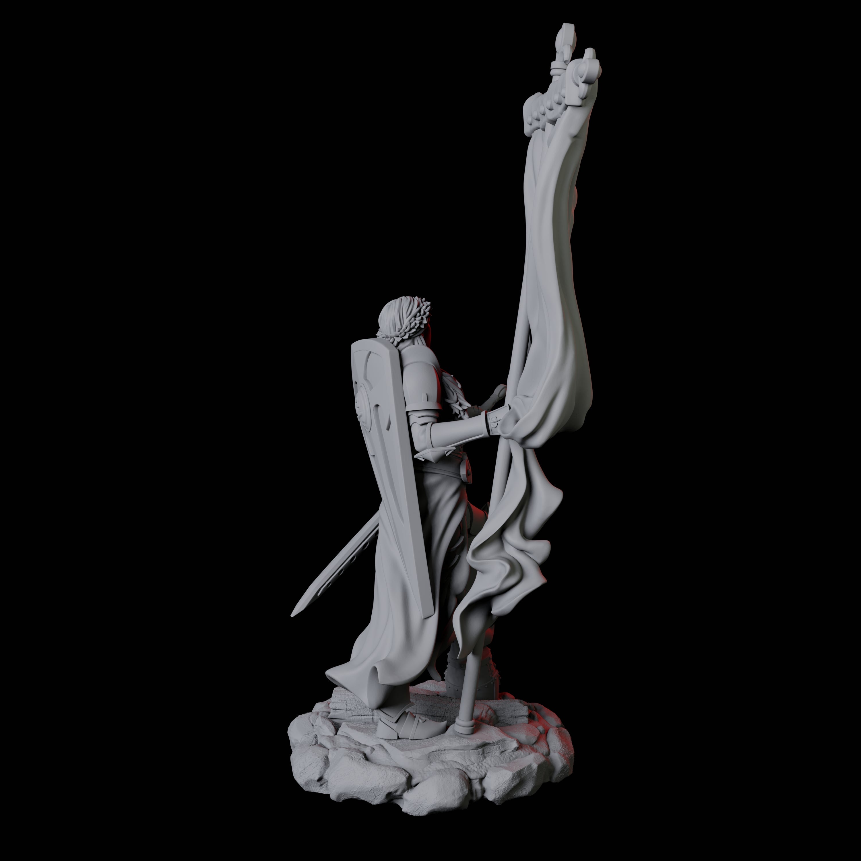 Valorous Fighter Miniature for Dungeons and Dragons, Pathfinder or other TTRPGs