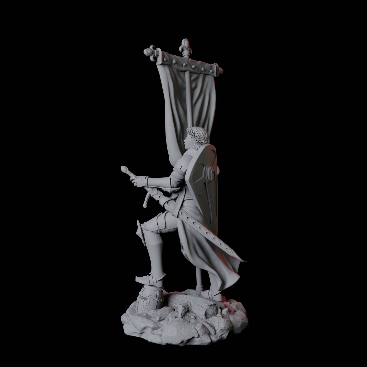 Valorous Fighter Miniature for Dungeons and Dragons, Pathfinder or other TTRPGs