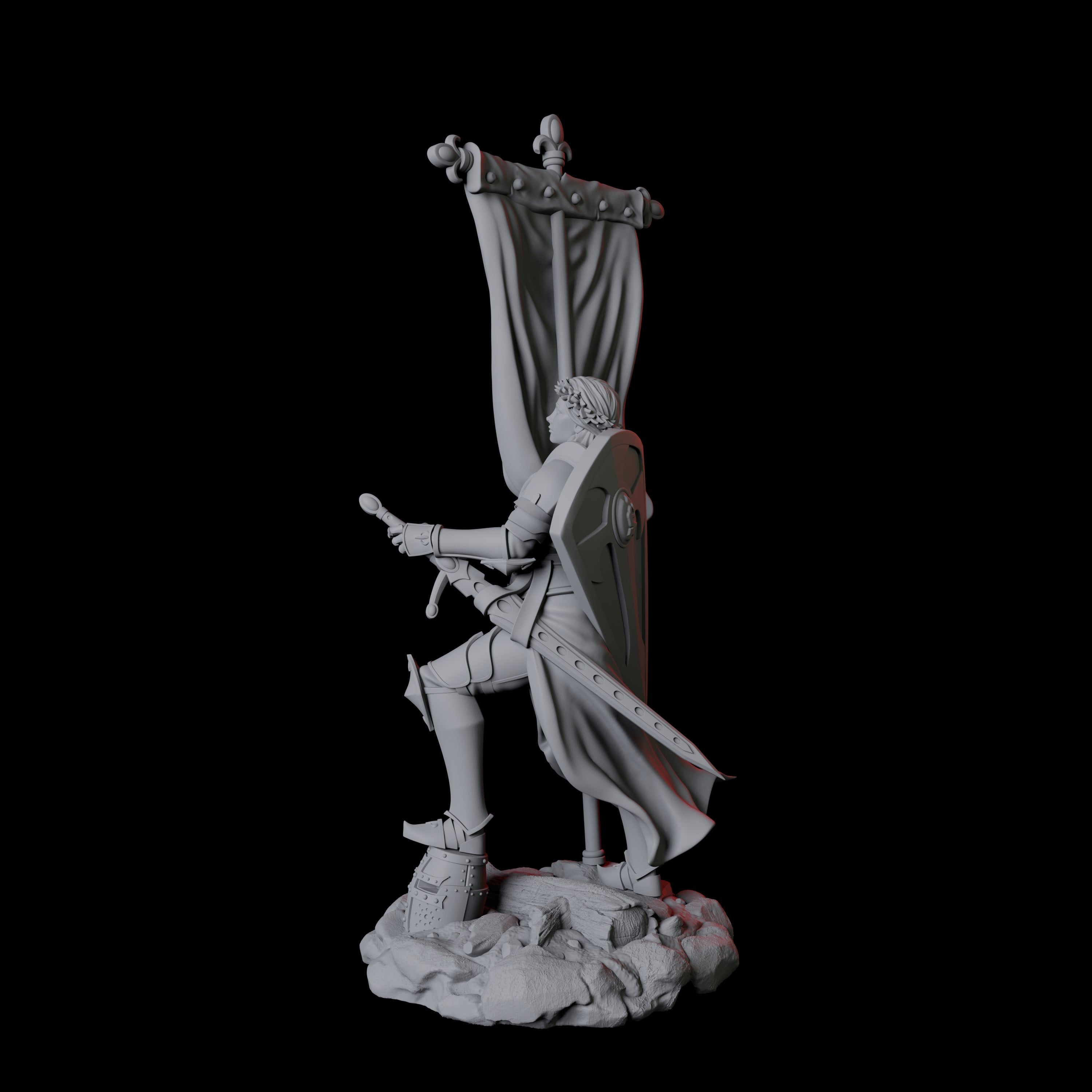 Valorous Fighter Miniature for Dungeons and Dragons, Pathfinder or other TTRPGs