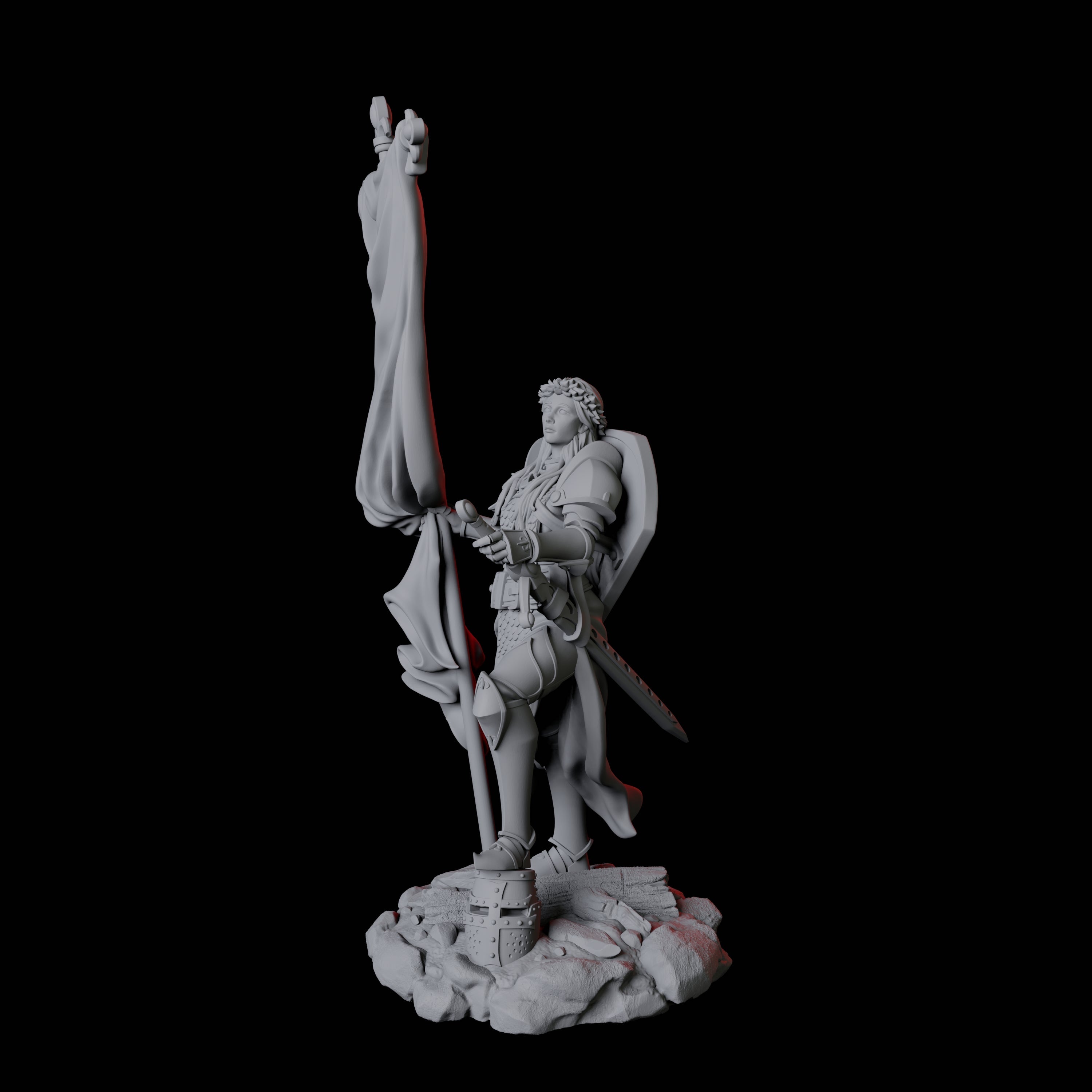 Valorous Fighter Miniature for Dungeons and Dragons, Pathfinder or other TTRPGs