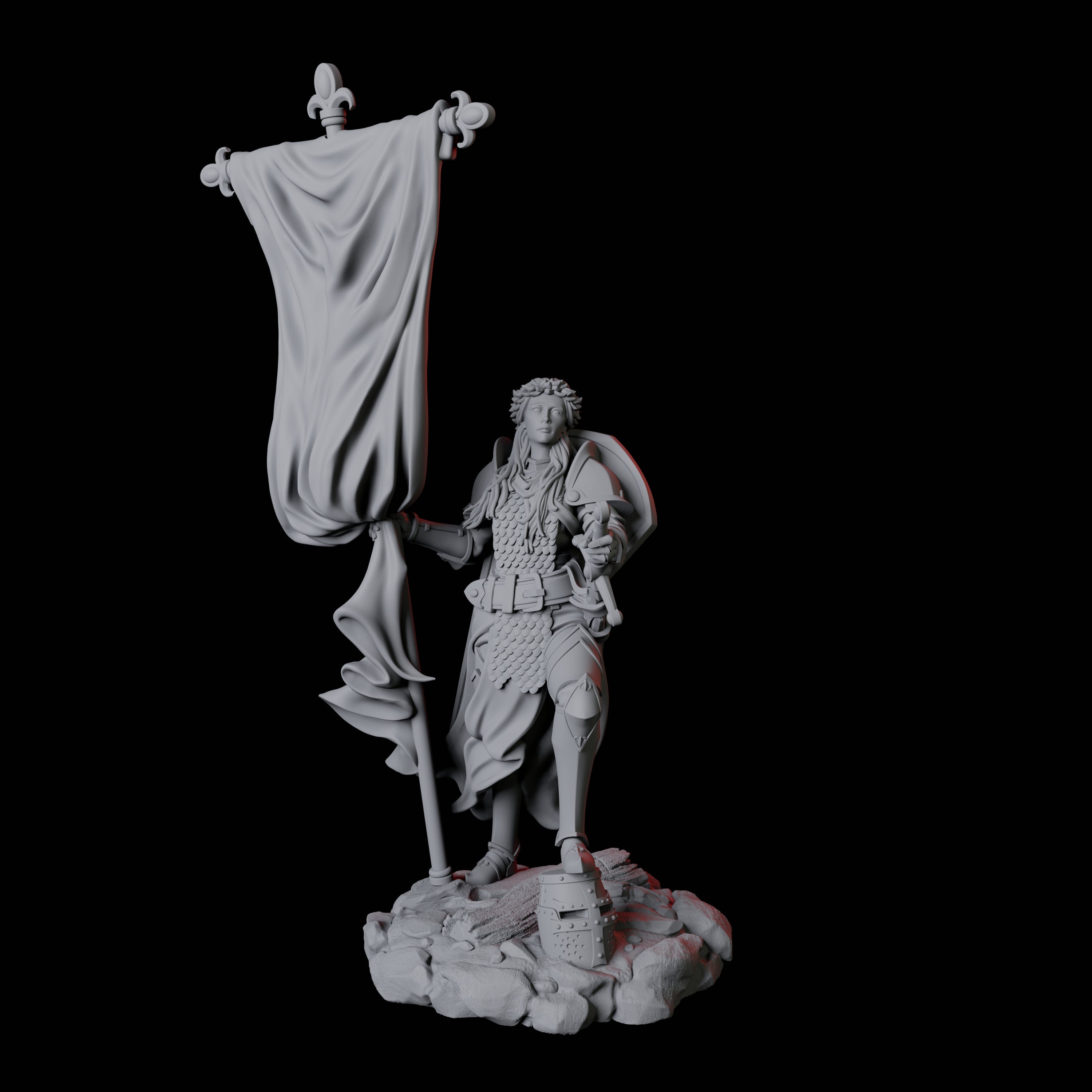 Valorous Fighter Miniature for Dungeons and Dragons, Pathfinder or other TTRPGs