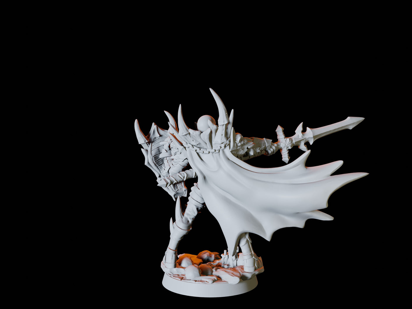 Vampire Warrior Miniature for Dungeons and Dragons, Pathfinder or other TTRPGs