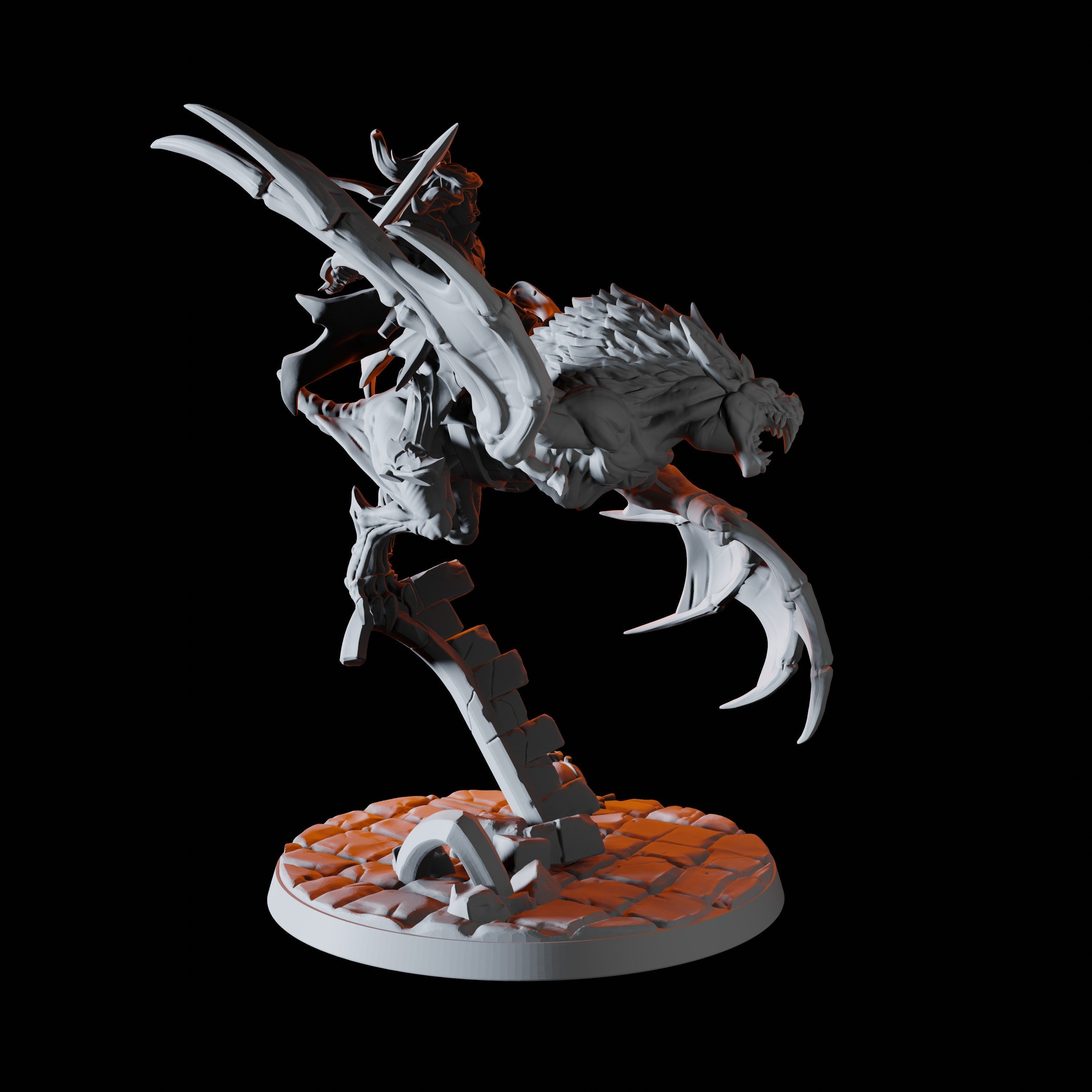 Vampire on Giant Bat C Miniature for Dungeons and Dragons, Pathfinder or other TTRPGs