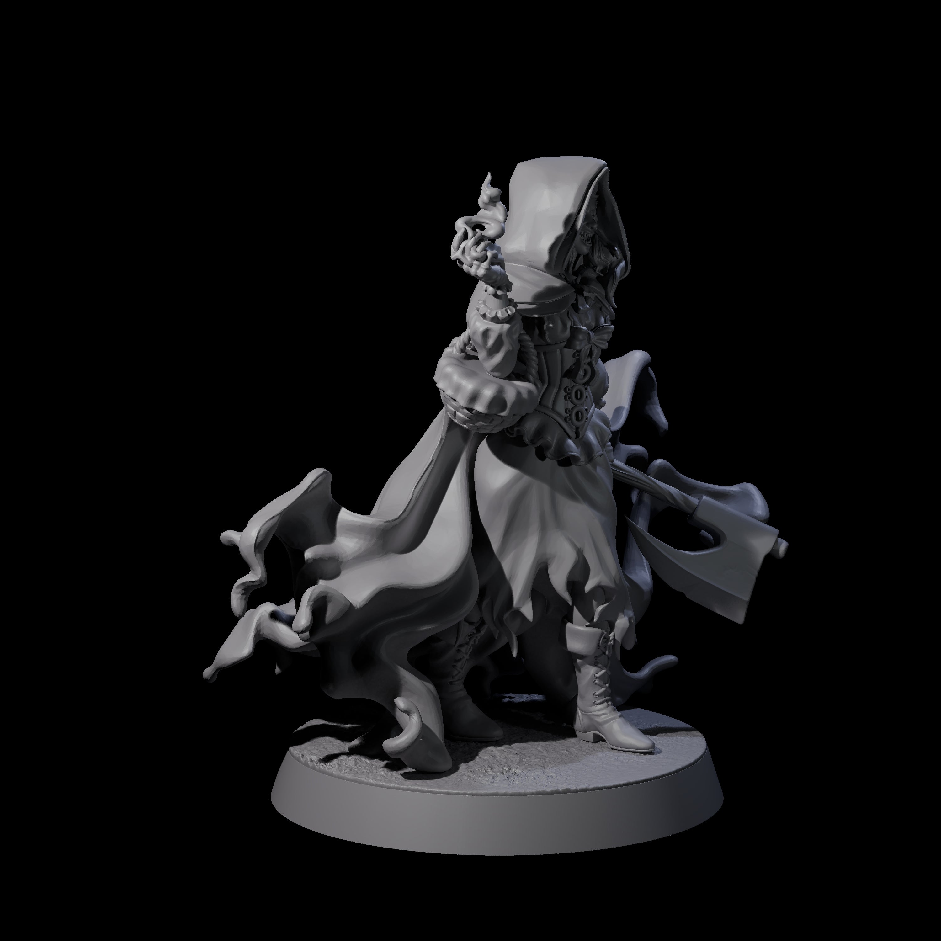Vampiric Red Riding Hood Miniature for Dungeons and Dragons, Pathfinder or other TTRPGs