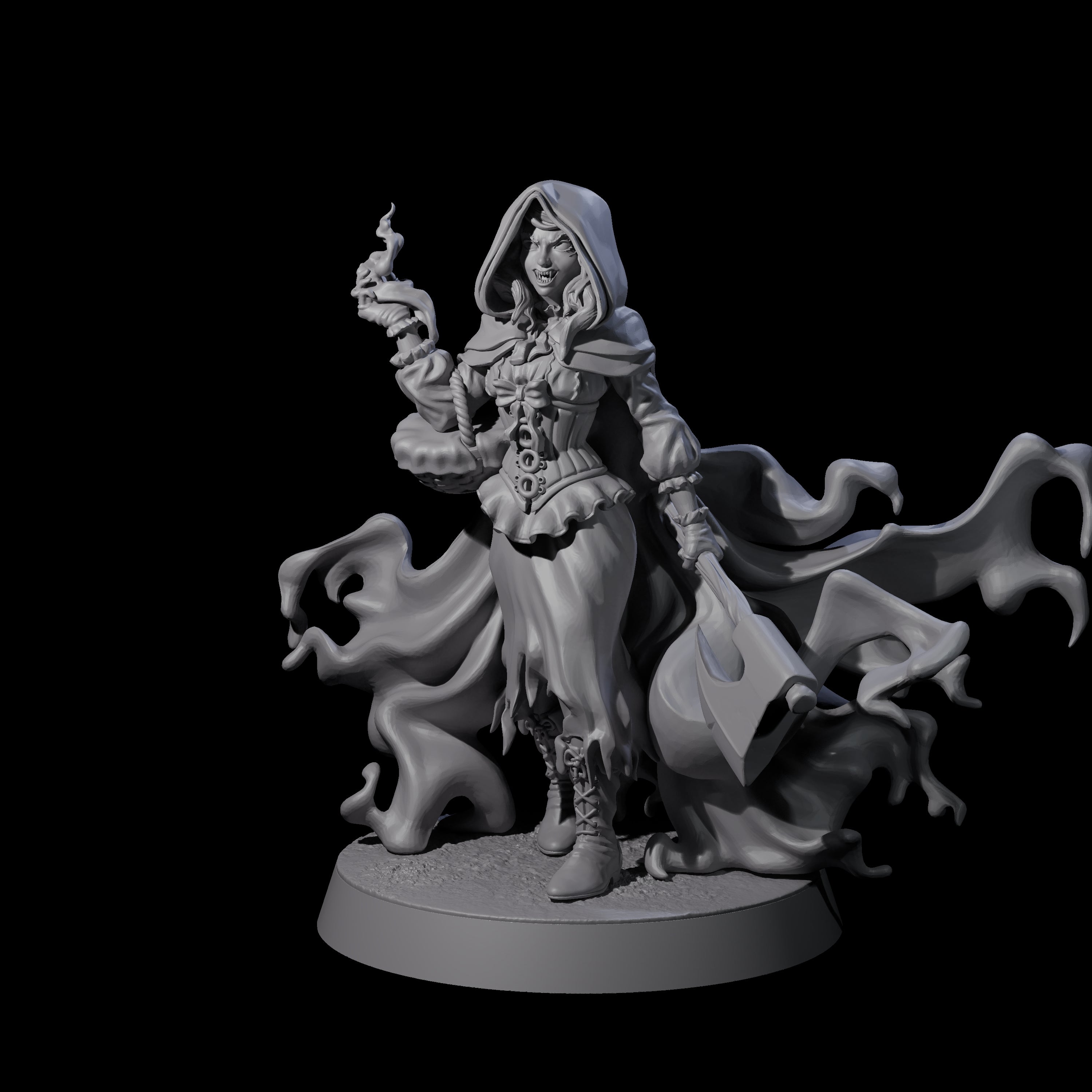 Vampiric Red Riding Hood Miniature for Dungeons and Dragons, Pathfinder or other TTRPGs