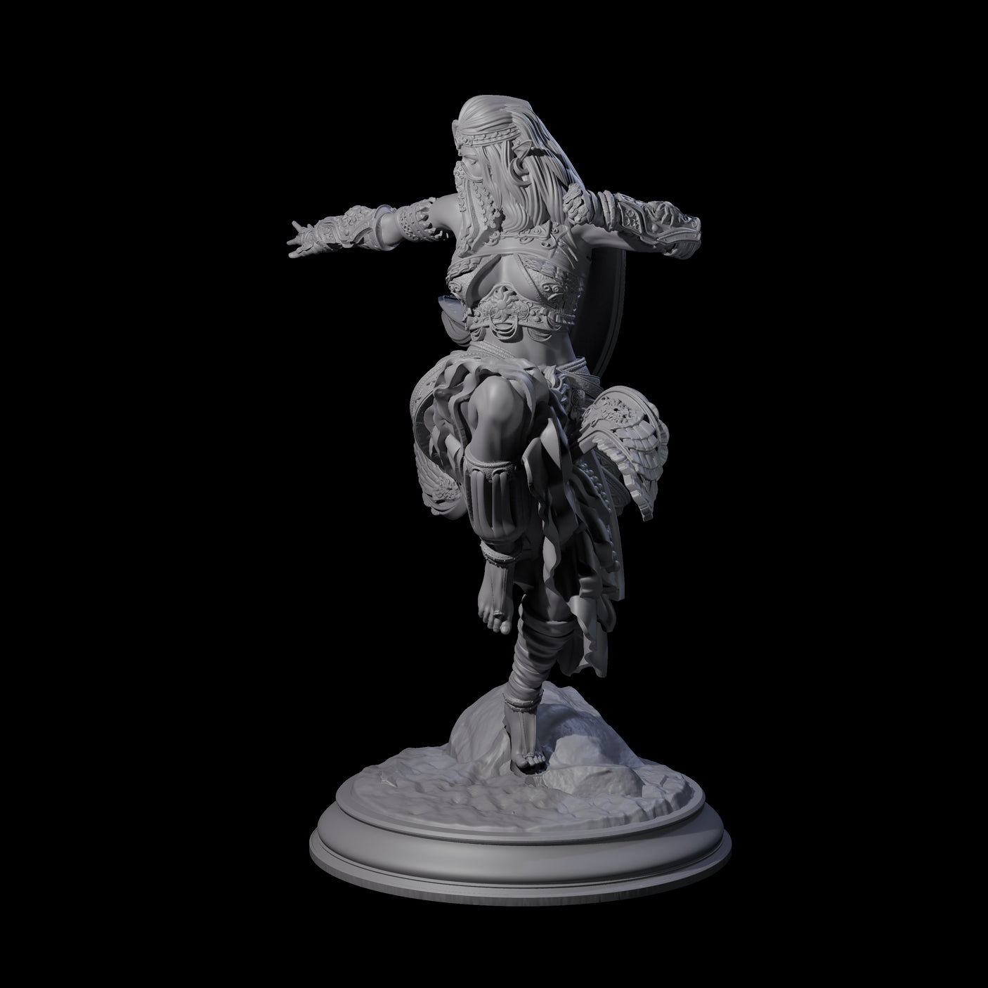 Veiled Elf Monk Miniature for Dungeons and Dragons, Pathfinder or other TTRPGs