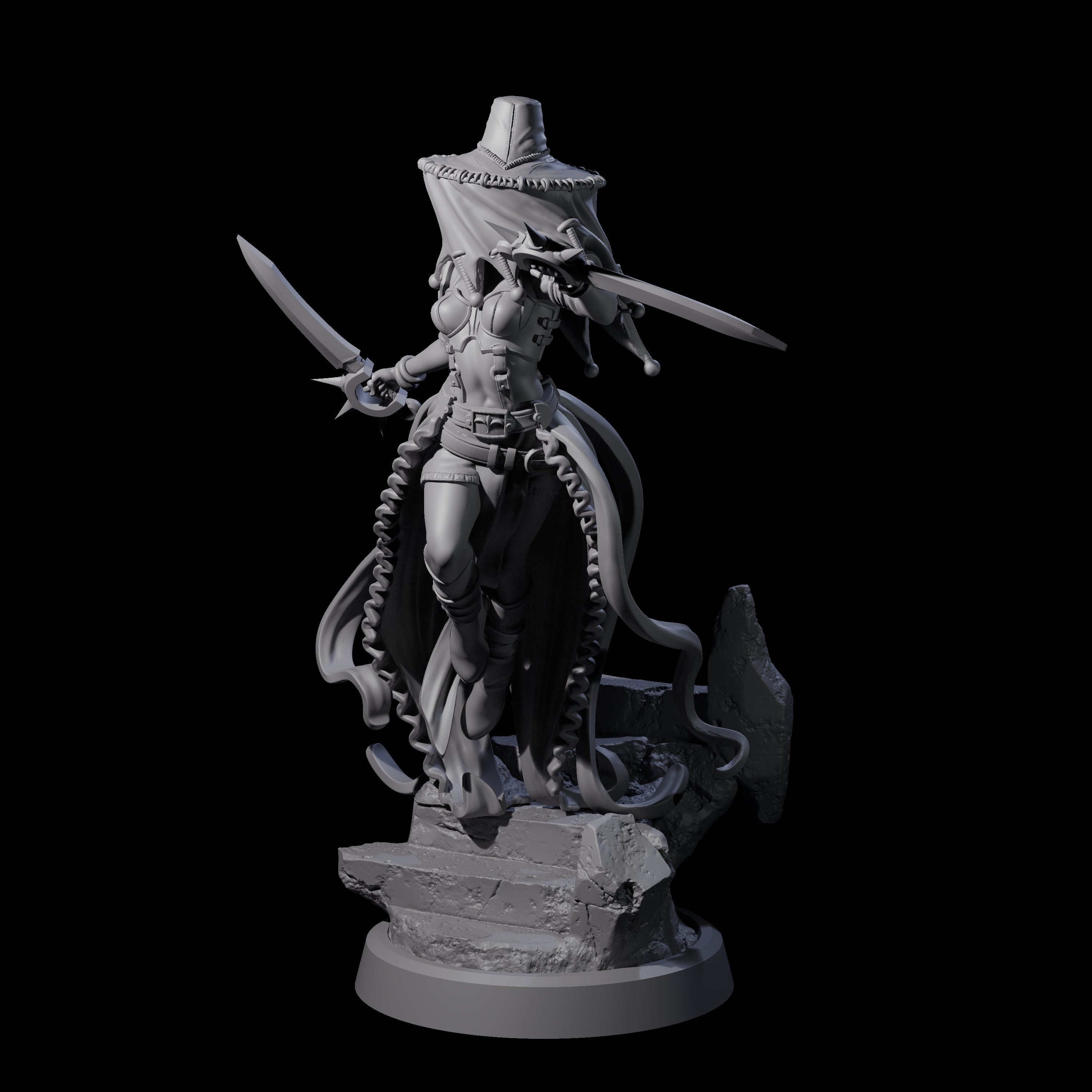 Veiled Striking Assassin Miniature for Dungeons and Dragons, Pathfinder or other TTRPGs