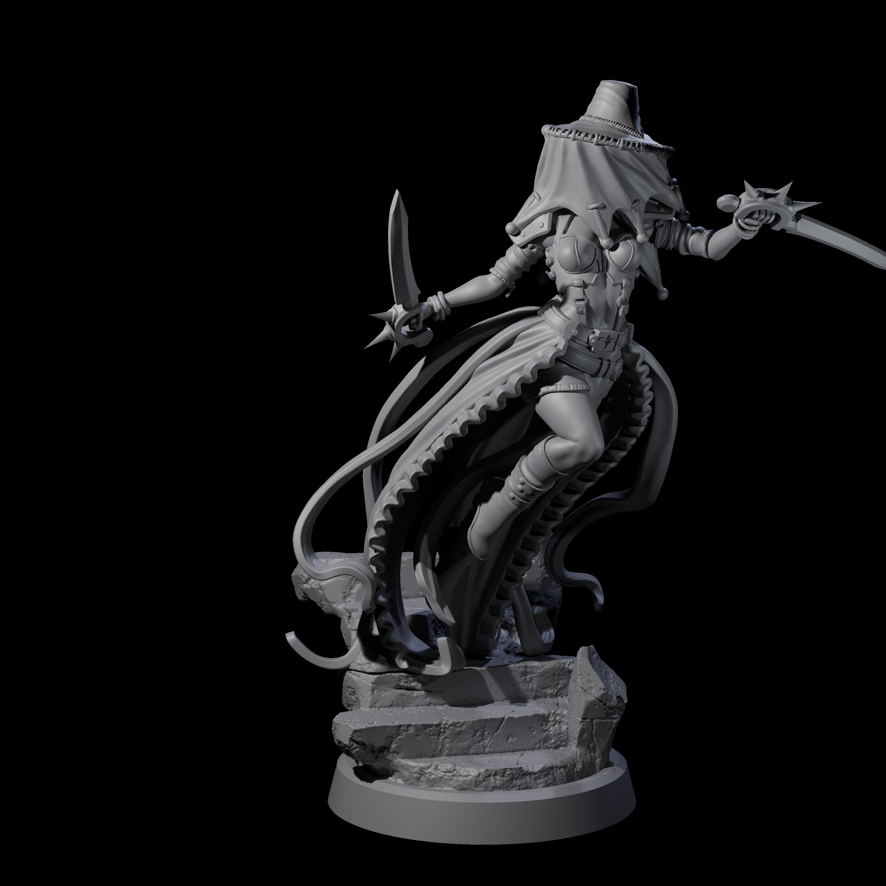 Veiled Striking Assassin Miniature for Dungeons and Dragons, Pathfinder or other TTRPGs