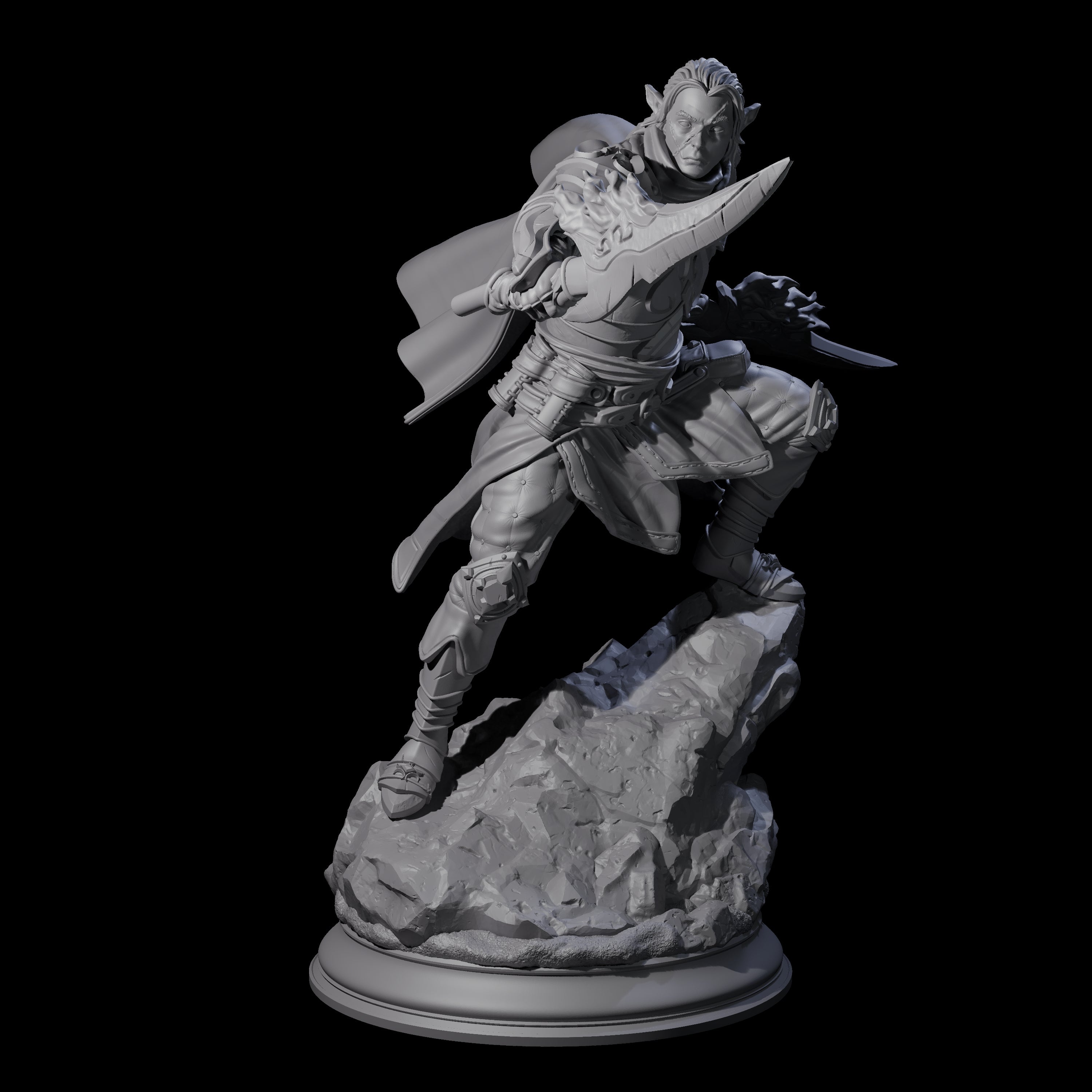 Veteran Elf Warrior Miniature for Dungeons and Dragons, Pathfinder or other TTRPGs