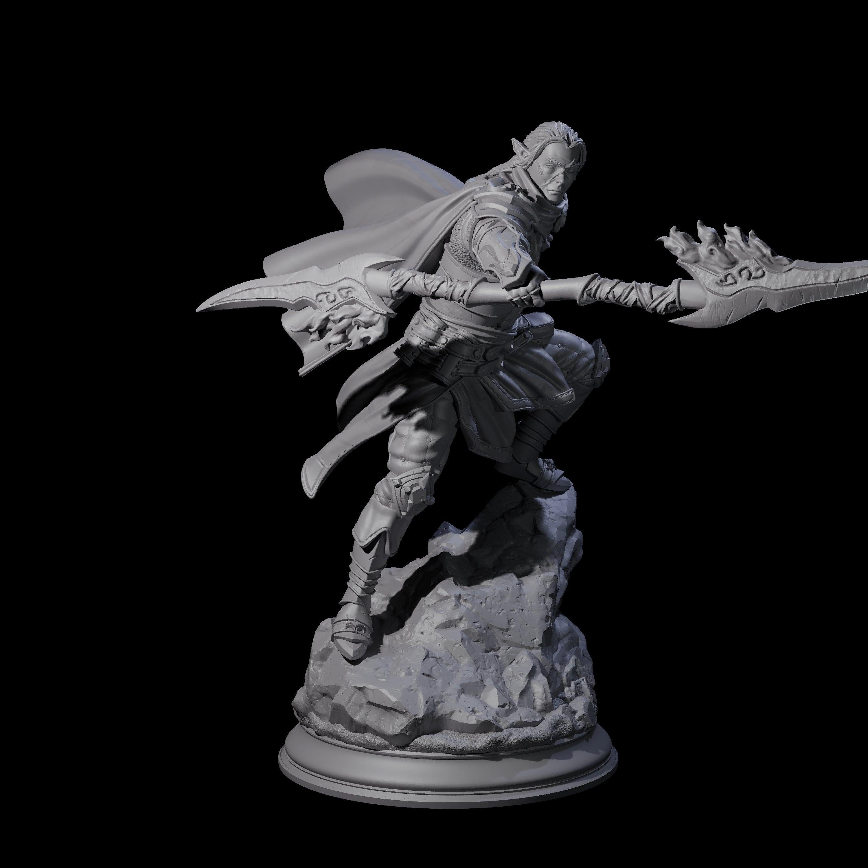 Veteran Elf Warrior Miniature for Dungeons and Dragons, Pathfinder or other TTRPGs