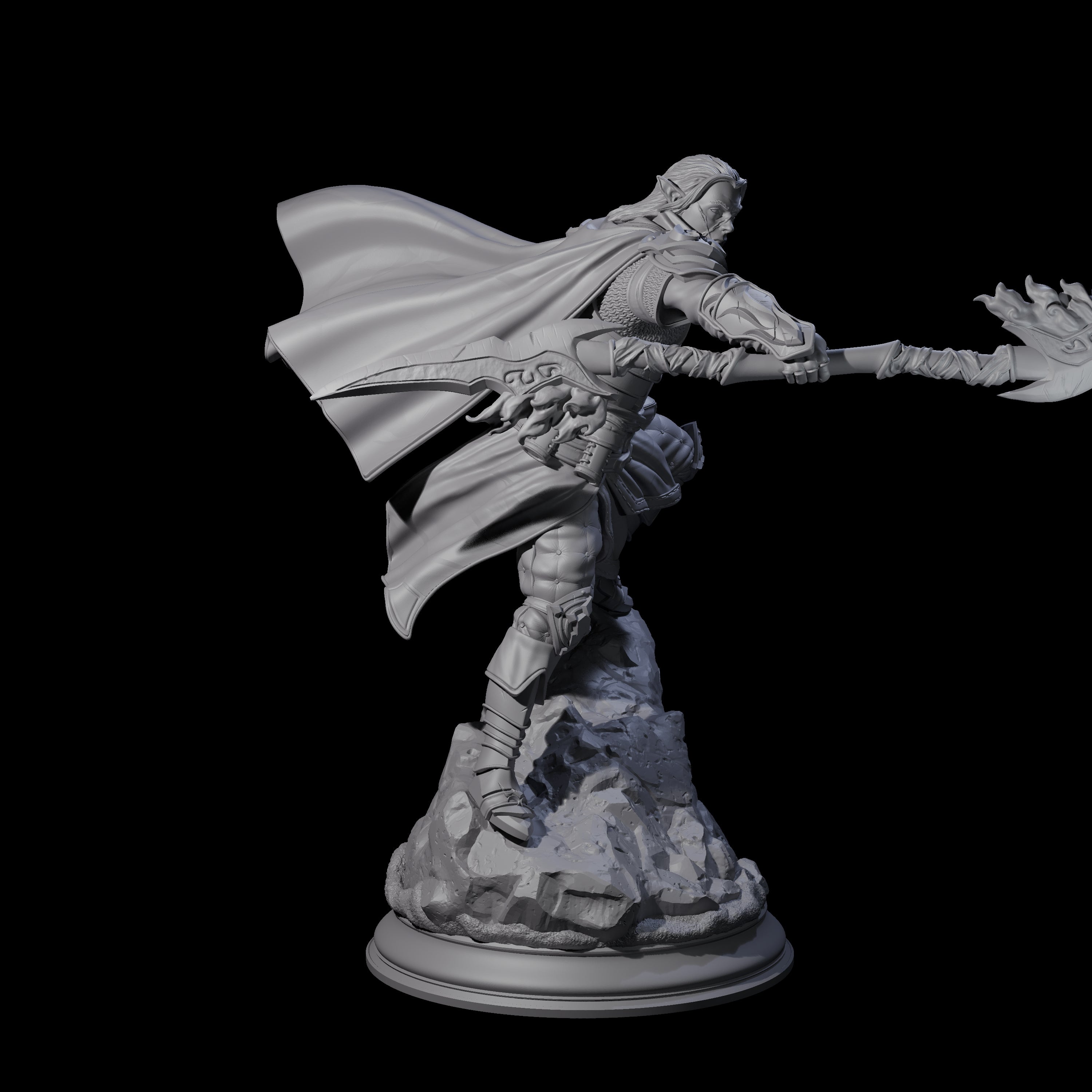 Veteran Elf Warrior Miniature for Dungeons and Dragons, Pathfinder or other TTRPGs