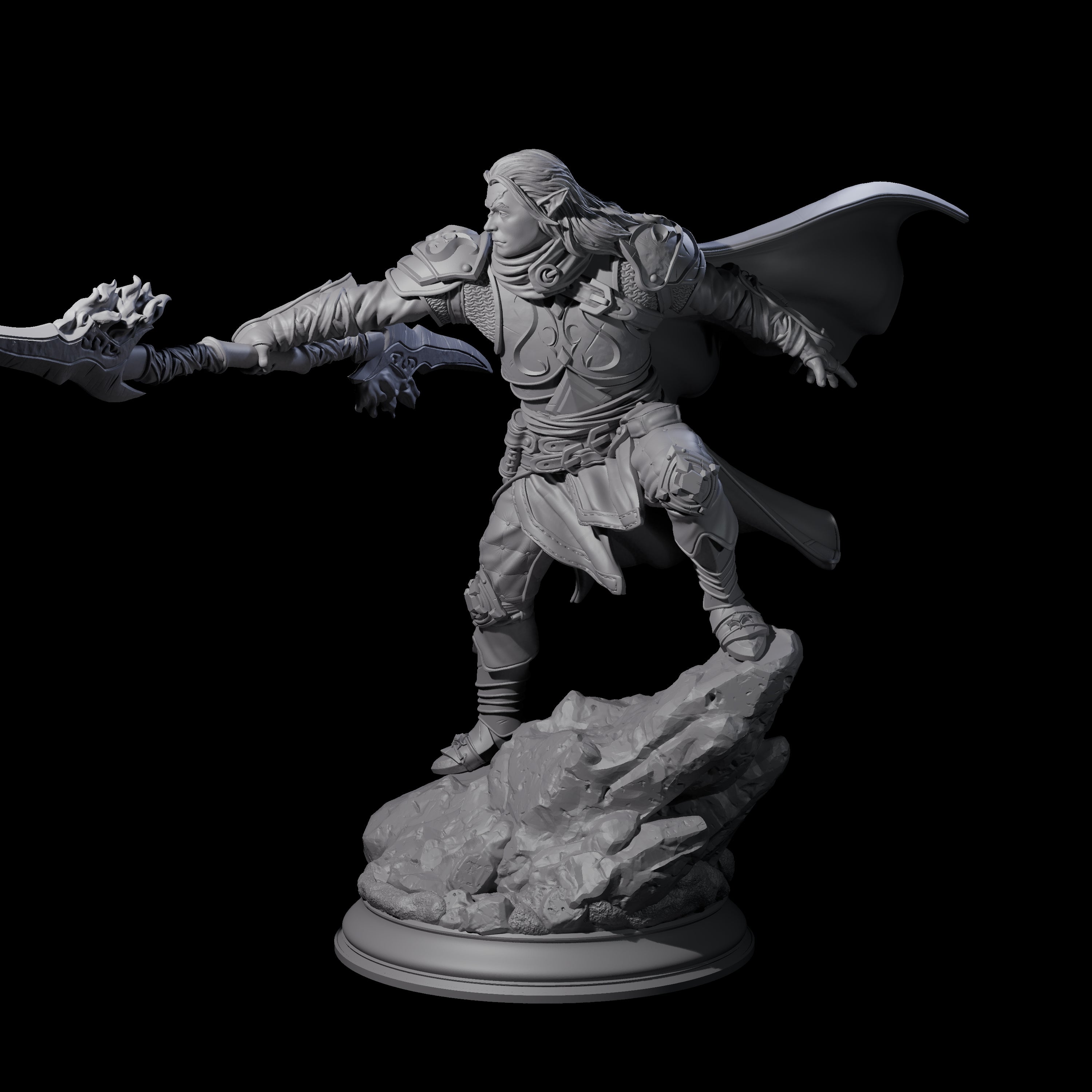 Veteran Elf Warrior Miniature for Dungeons and Dragons, Pathfinder or other TTRPGs