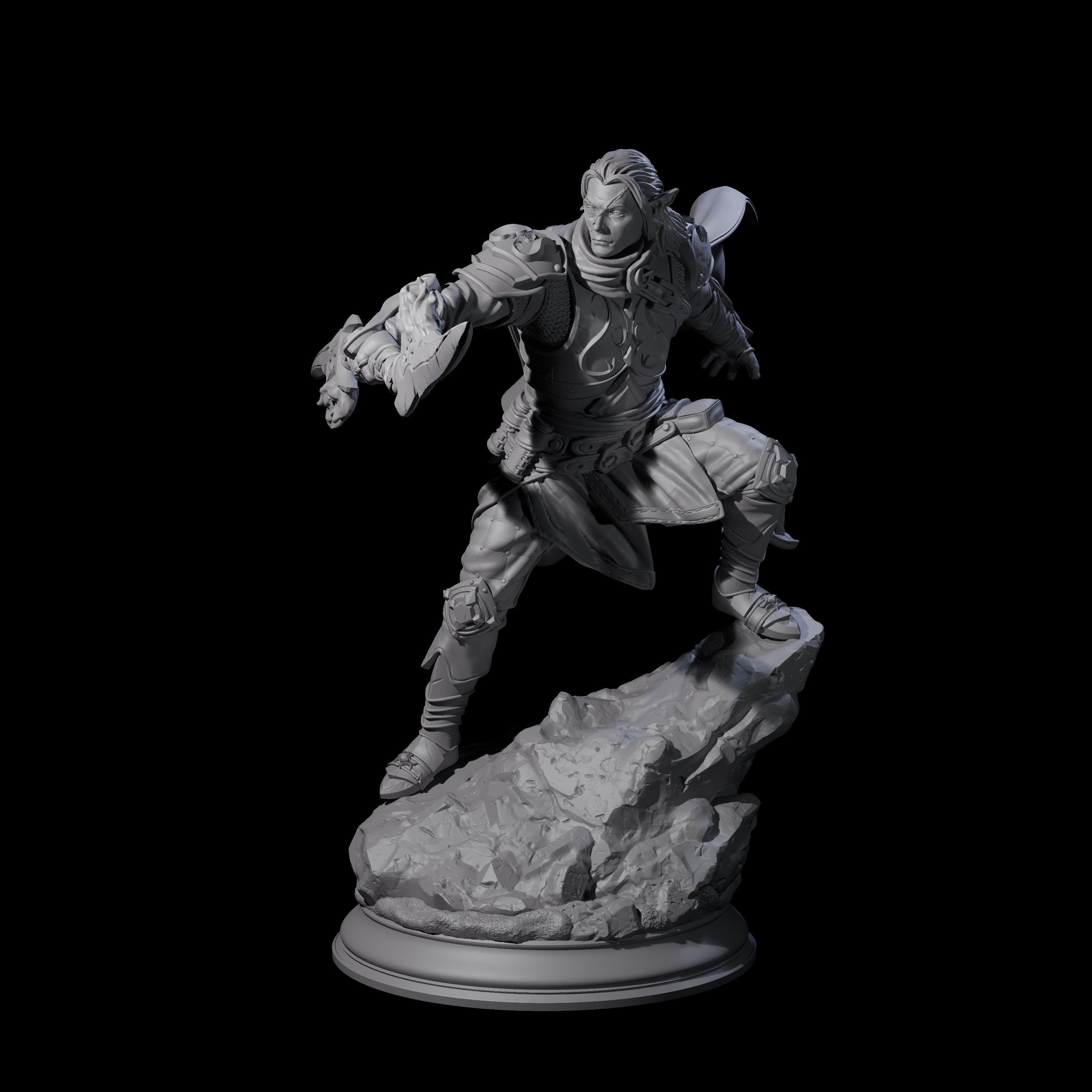 Veteran Elf Warrior Miniature for Dungeons and Dragons, Pathfinder or other TTRPGs
