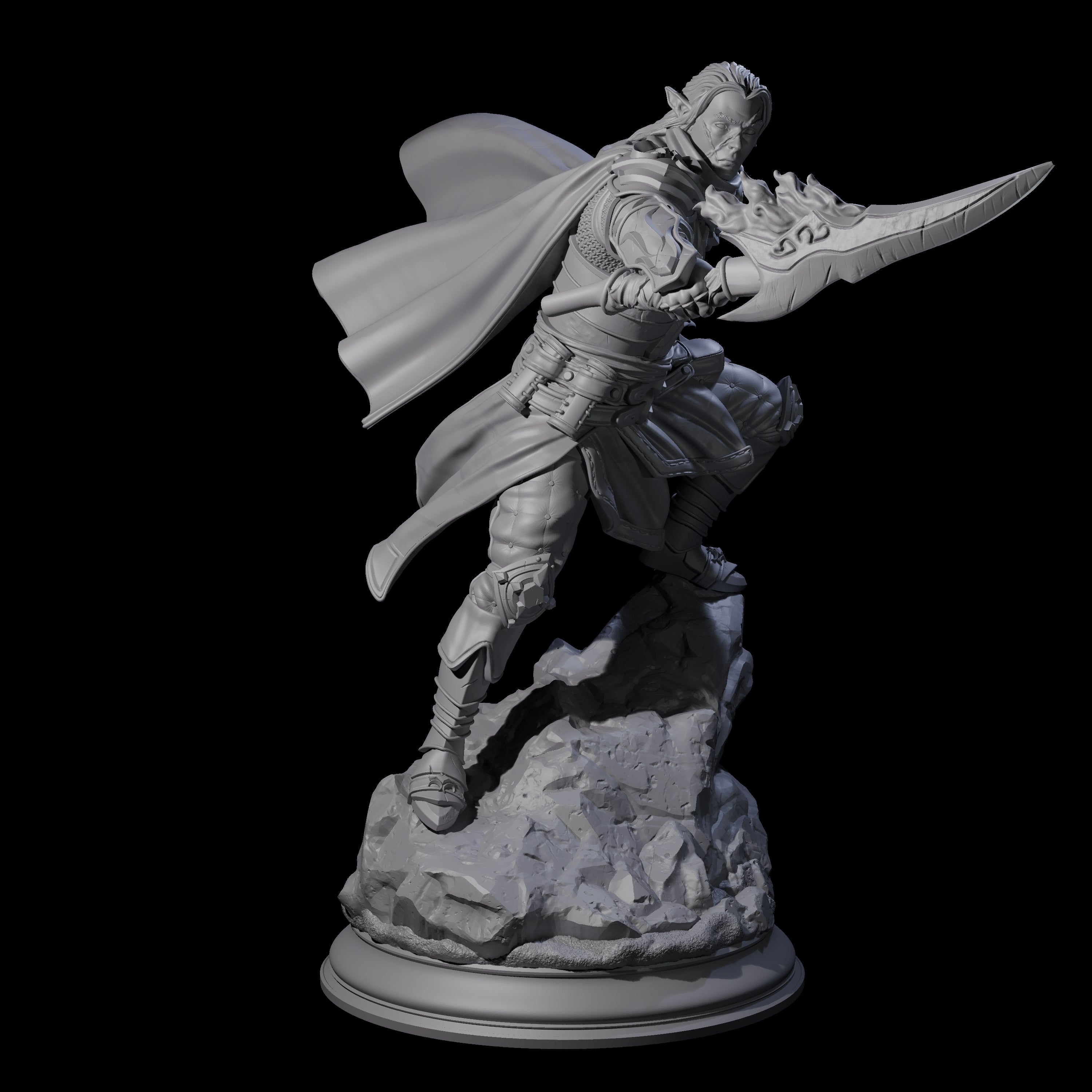 Veteran Elf Warrior Miniature for Dungeons and Dragons, Pathfinder or other TTRPGs