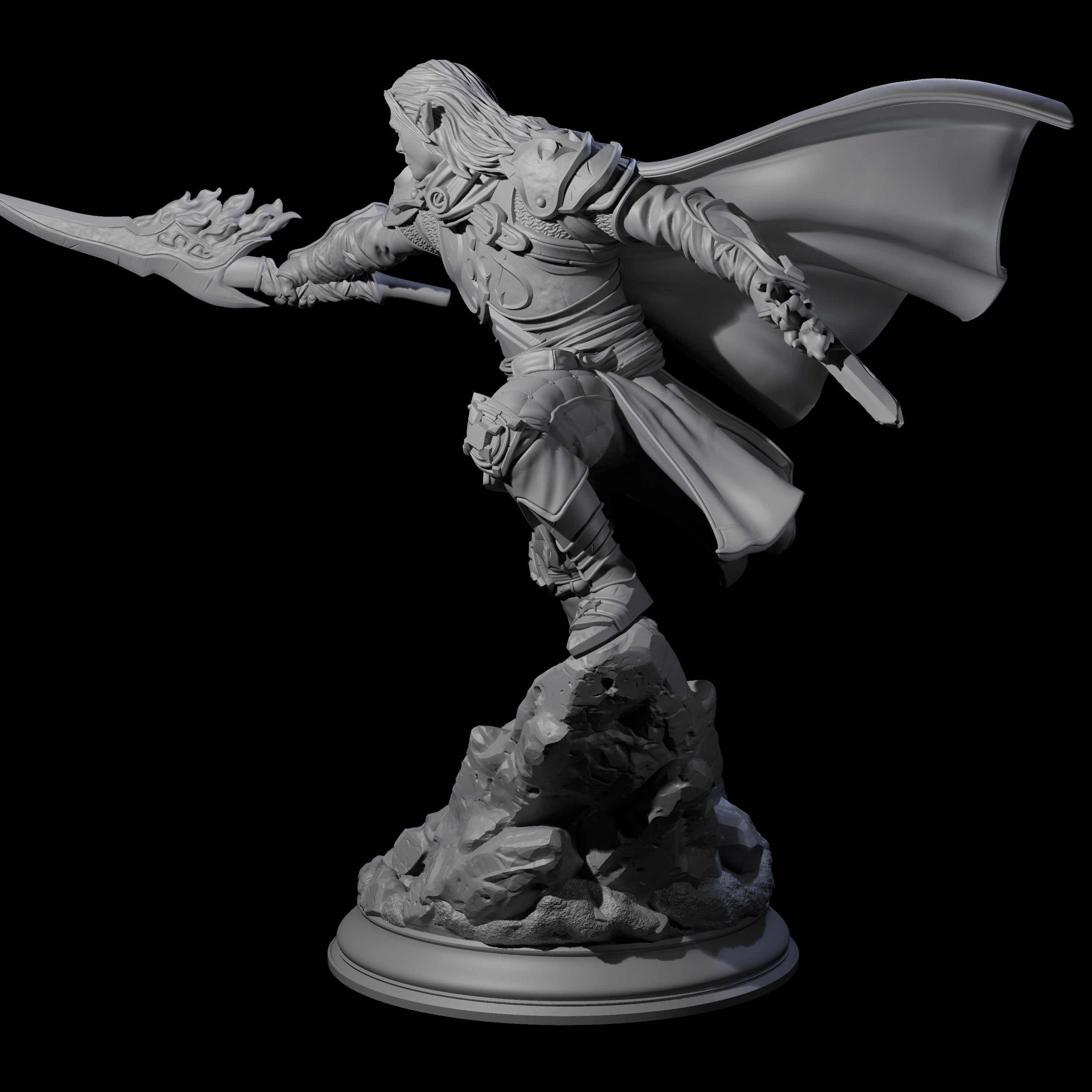 Veteran Elf Warrior Miniature for Dungeons and Dragons, Pathfinder or other TTRPGs