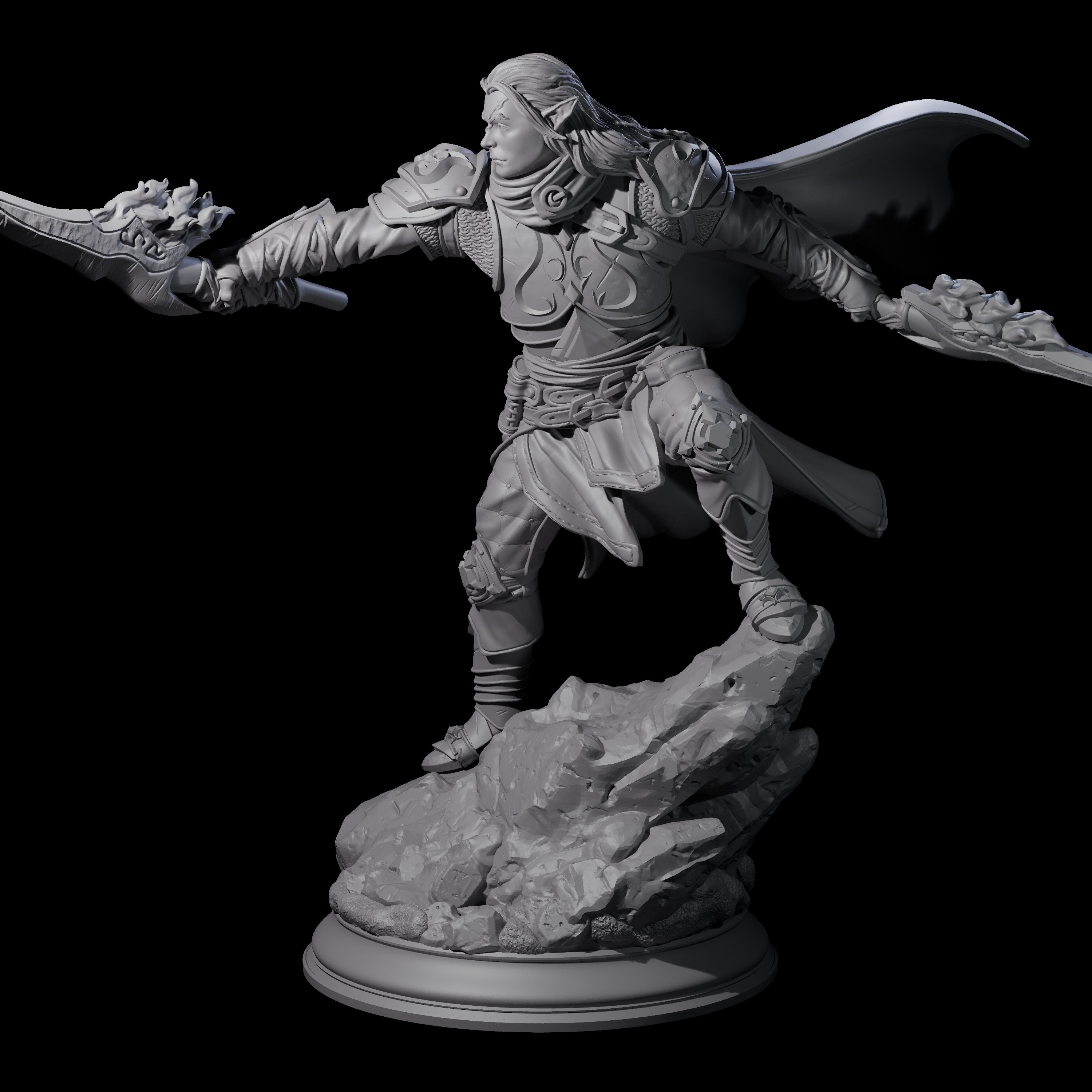 Veteran Elf Warrior Miniature for Dungeons and Dragons, Pathfinder or other TTRPGs