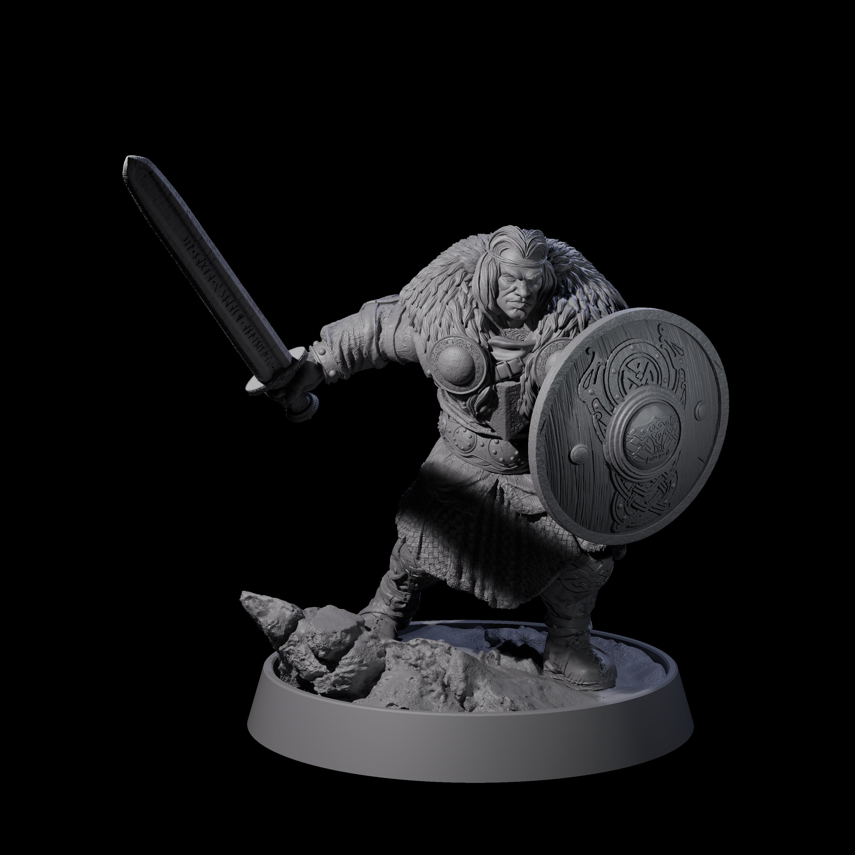 Veteran Viking Warrior C Miniature for Dungeons and Dragons, Pathfinder or other TTRPGs