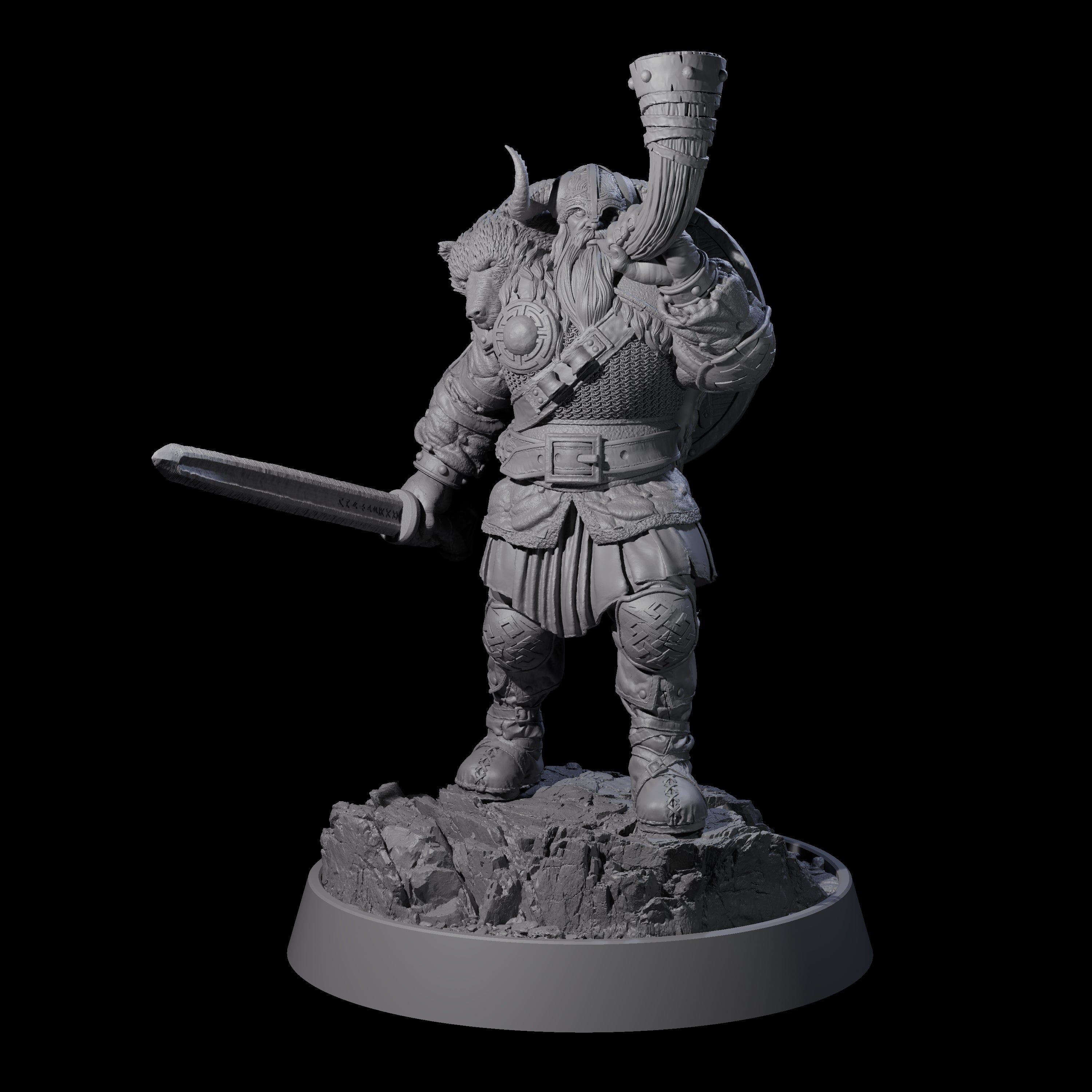 Veteran Viking Warrior D Miniature for Dungeons and Dragons, Pathfinder or other TTRPGs