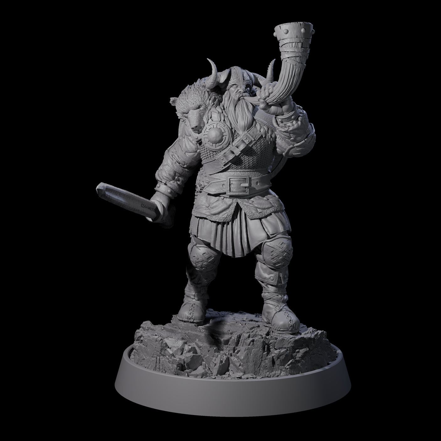 Veteran Viking Warrior D Miniature for Dungeons and Dragons, Pathfinder or other TTRPGs