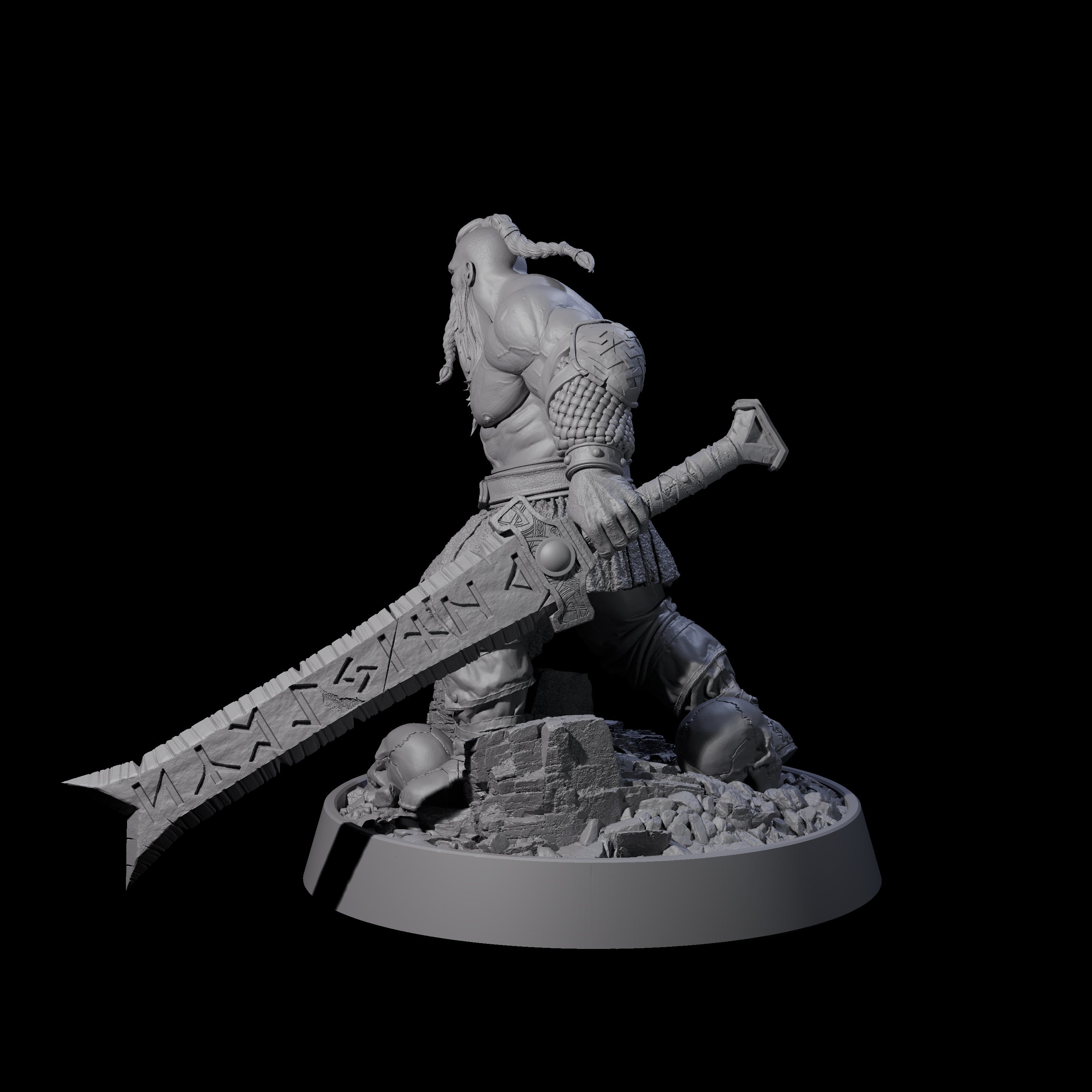 Veteran Viking Warrior J Miniature for Dungeons and Dragons, Pathfinder or other TTRPGs
