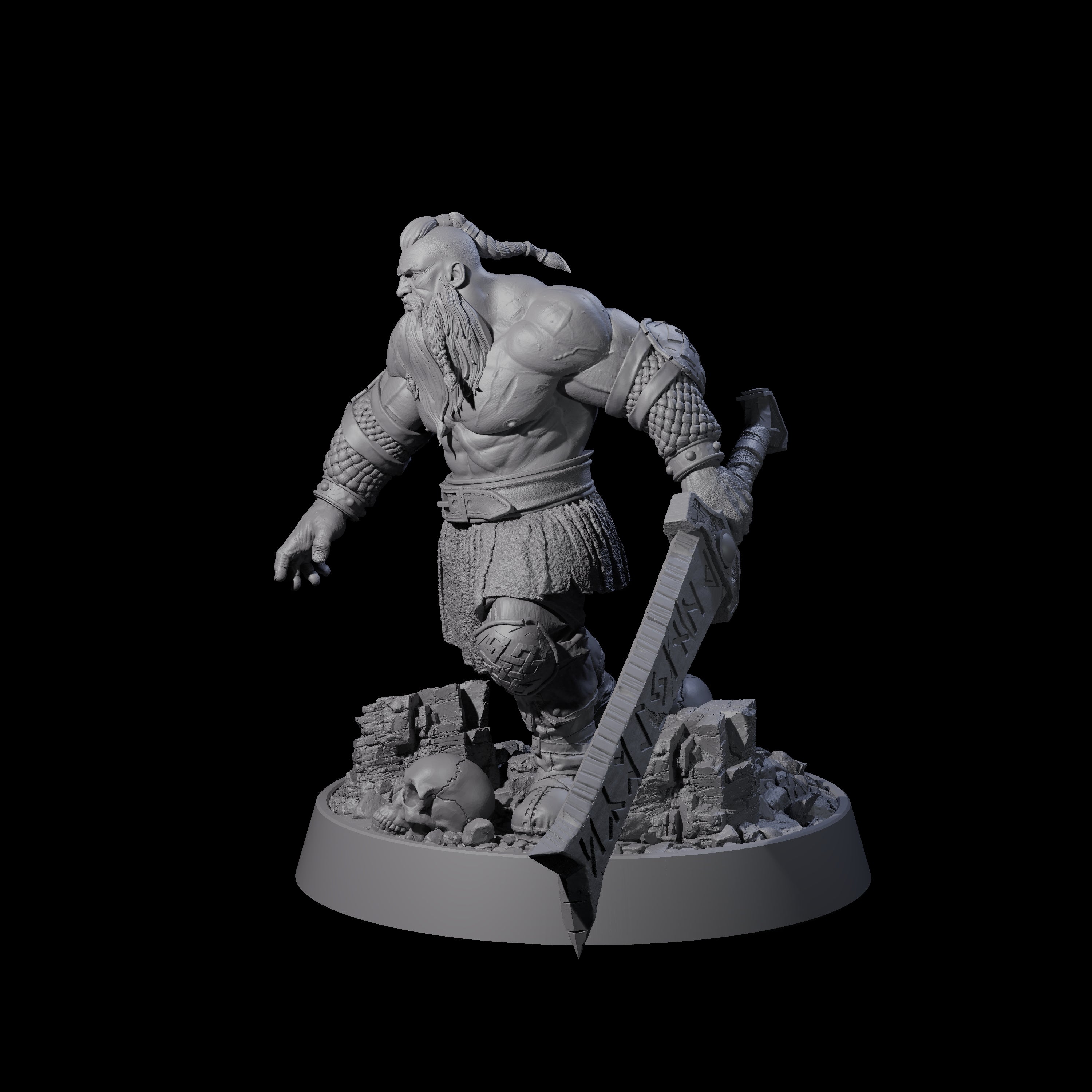 Veteran Viking Warrior J Miniature for Dungeons and Dragons, Pathfinder or other TTRPGs