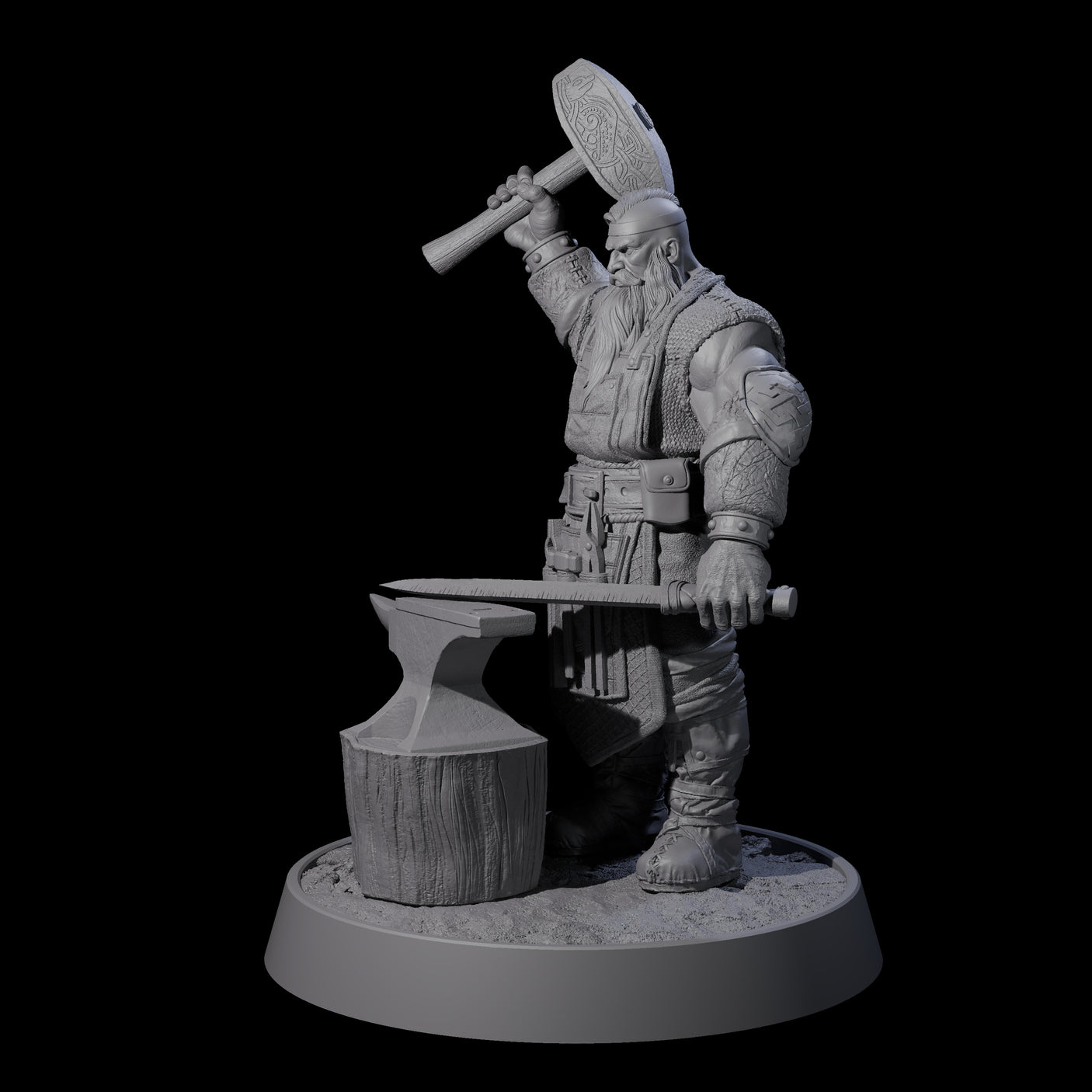 Veteran Viking Warrior L Miniature for Dungeons and Dragons, Pathfinder or other TTRPGs
