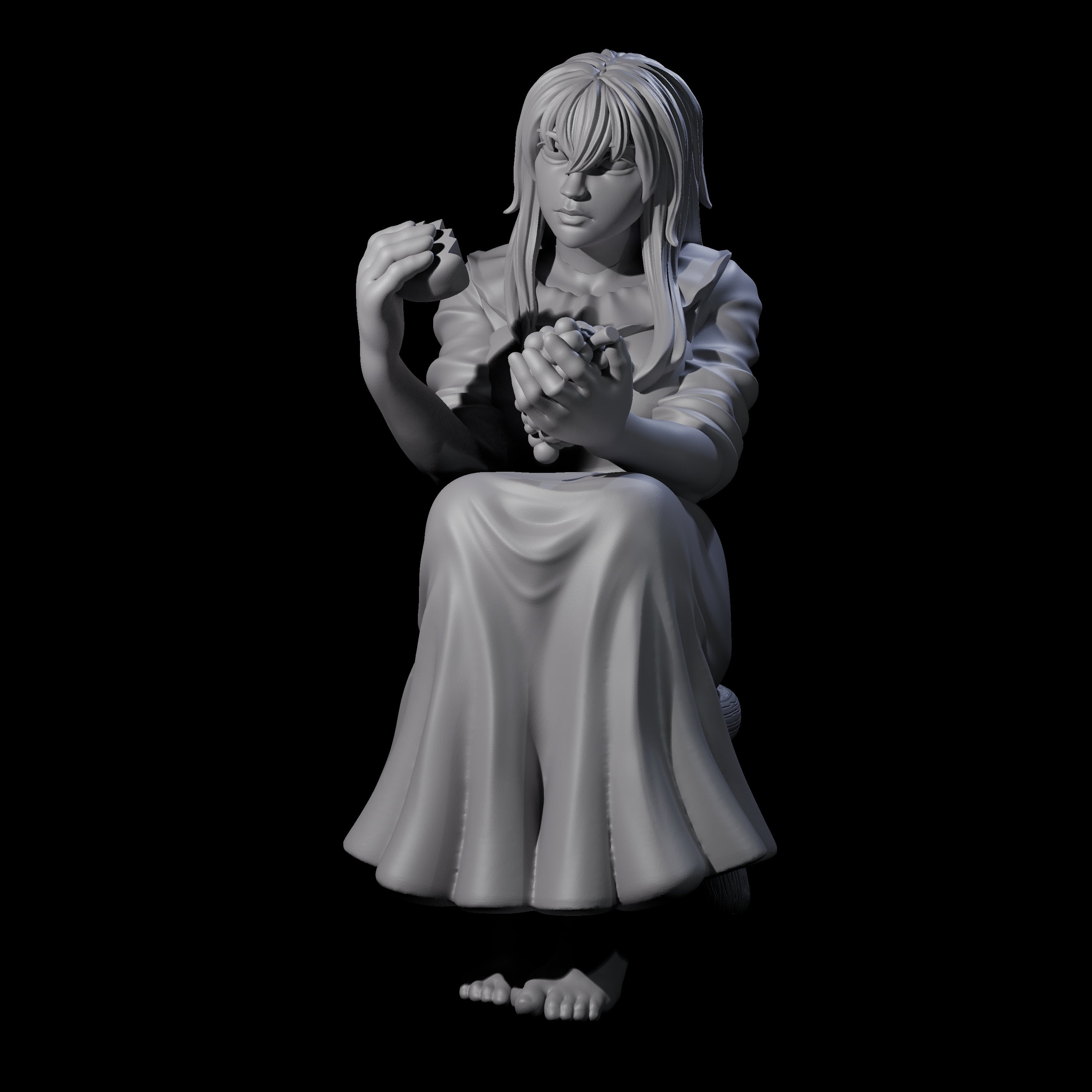 Violett - Young Villager on a break Miniature for Dungeons and Dragons, Pathfinder or other TTRPGs