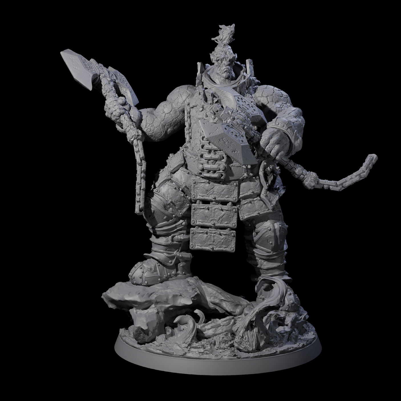 Volcanic Fire Giant Warrior Miniature for Dungeons and Dragons, Pathfinder or other TTRPGs