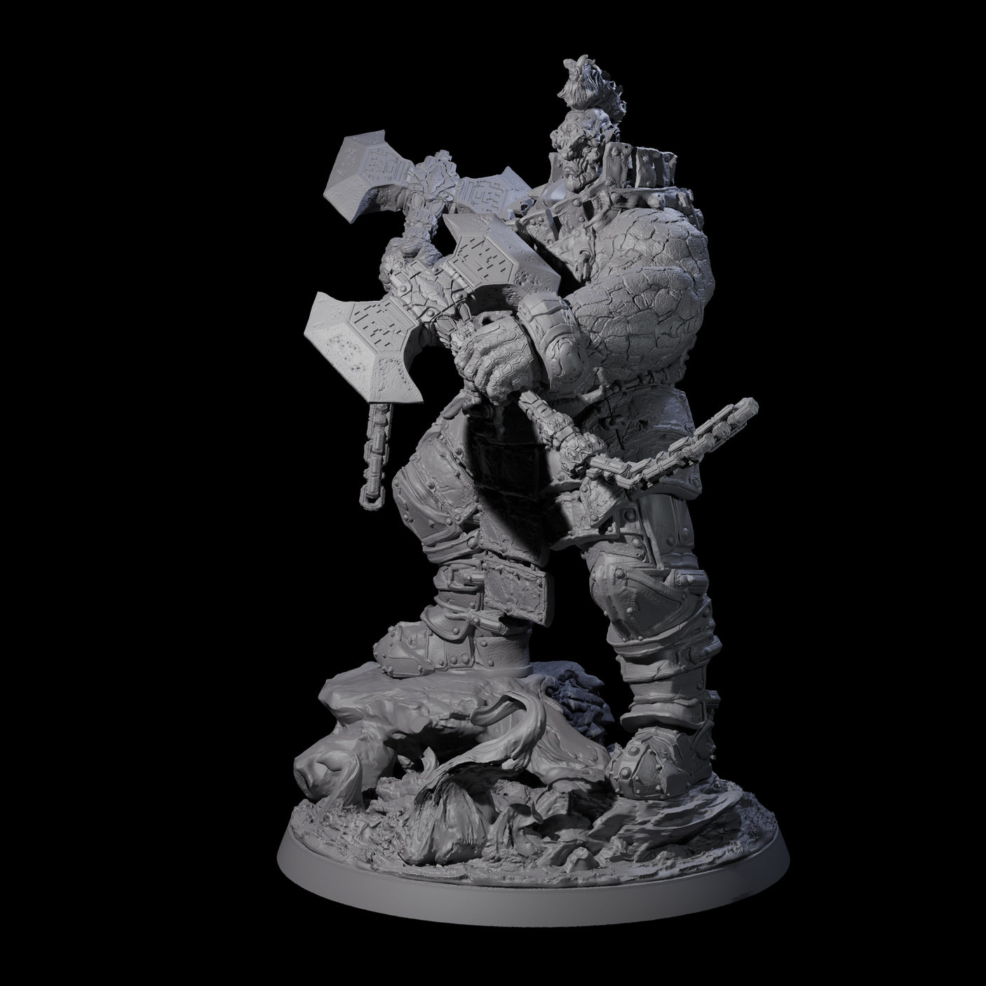 Volcanic Fire Giant Warrior Miniature for Dungeons and Dragons, Pathfinder or other TTRPGs