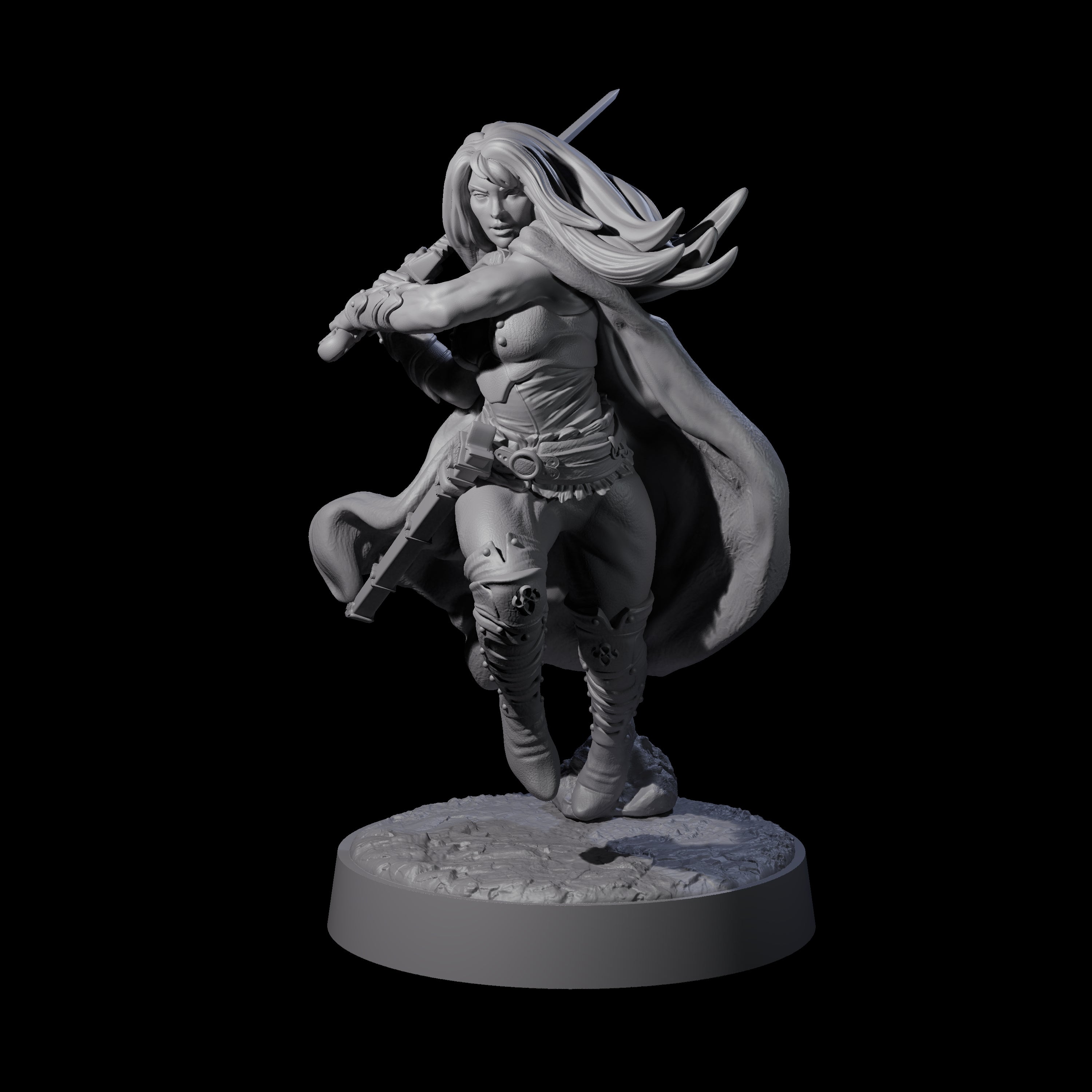 Wandering Blade - Striking Fighter Miniature for Dungeons and Dragons, Pathfinder or other TTRPGs