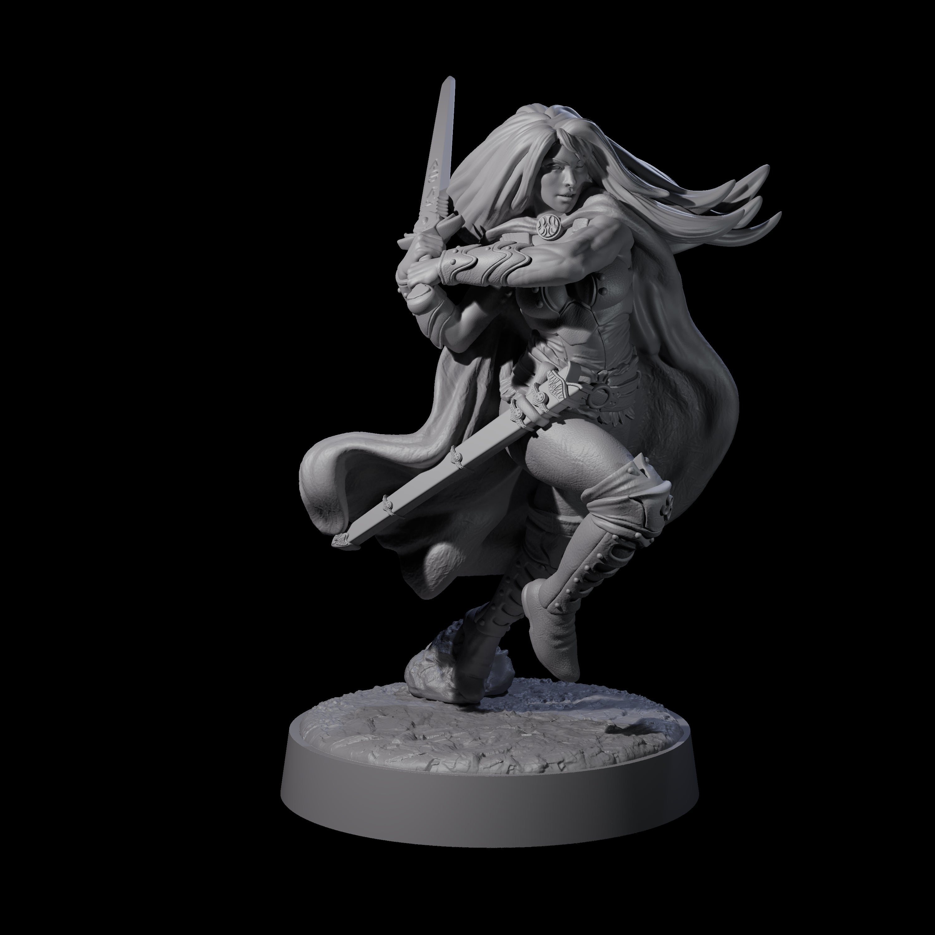 Wandering Blade - Striking Fighter Miniature for Dungeons and Dragons, Pathfinder or other TTRPGs