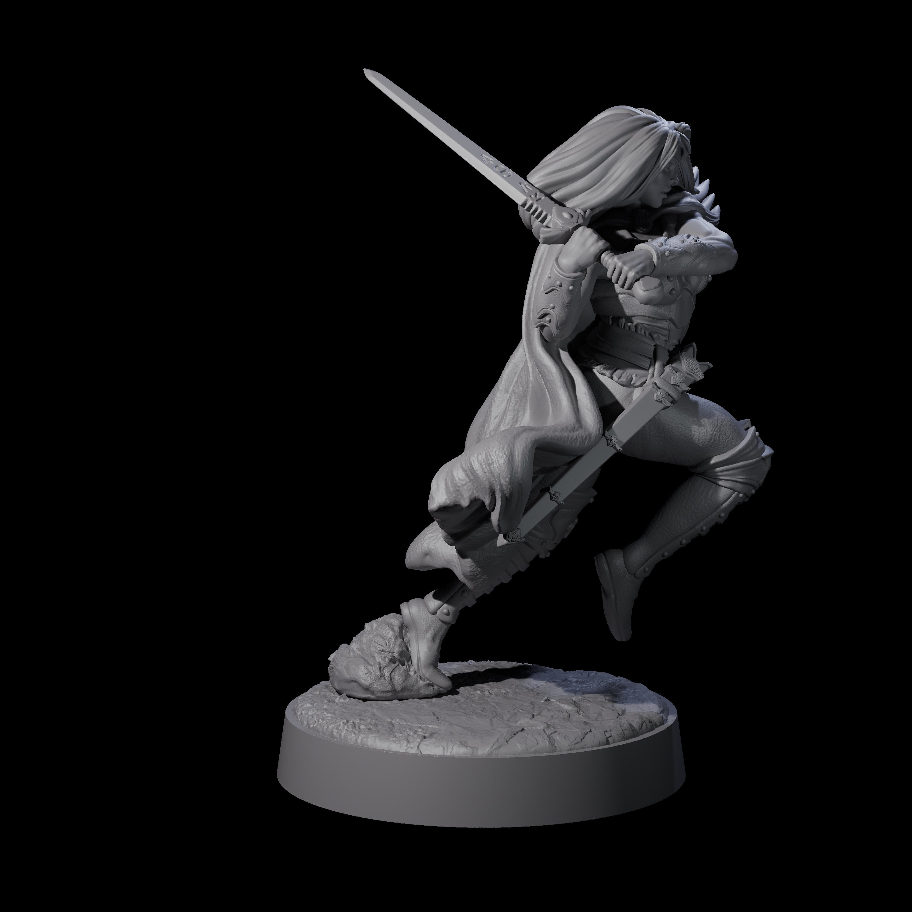 Wandering Blade - Striking Fighter Miniature for Dungeons and Dragons, Pathfinder or other TTRPGs